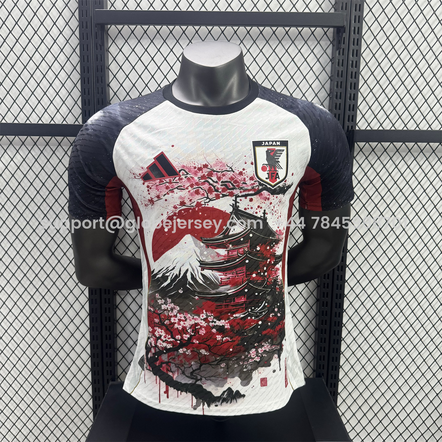 Japan 25-26 Sunset Over Mount Fuji Flowers Floating Over Churei Pagoda Special Jersey - Player Version