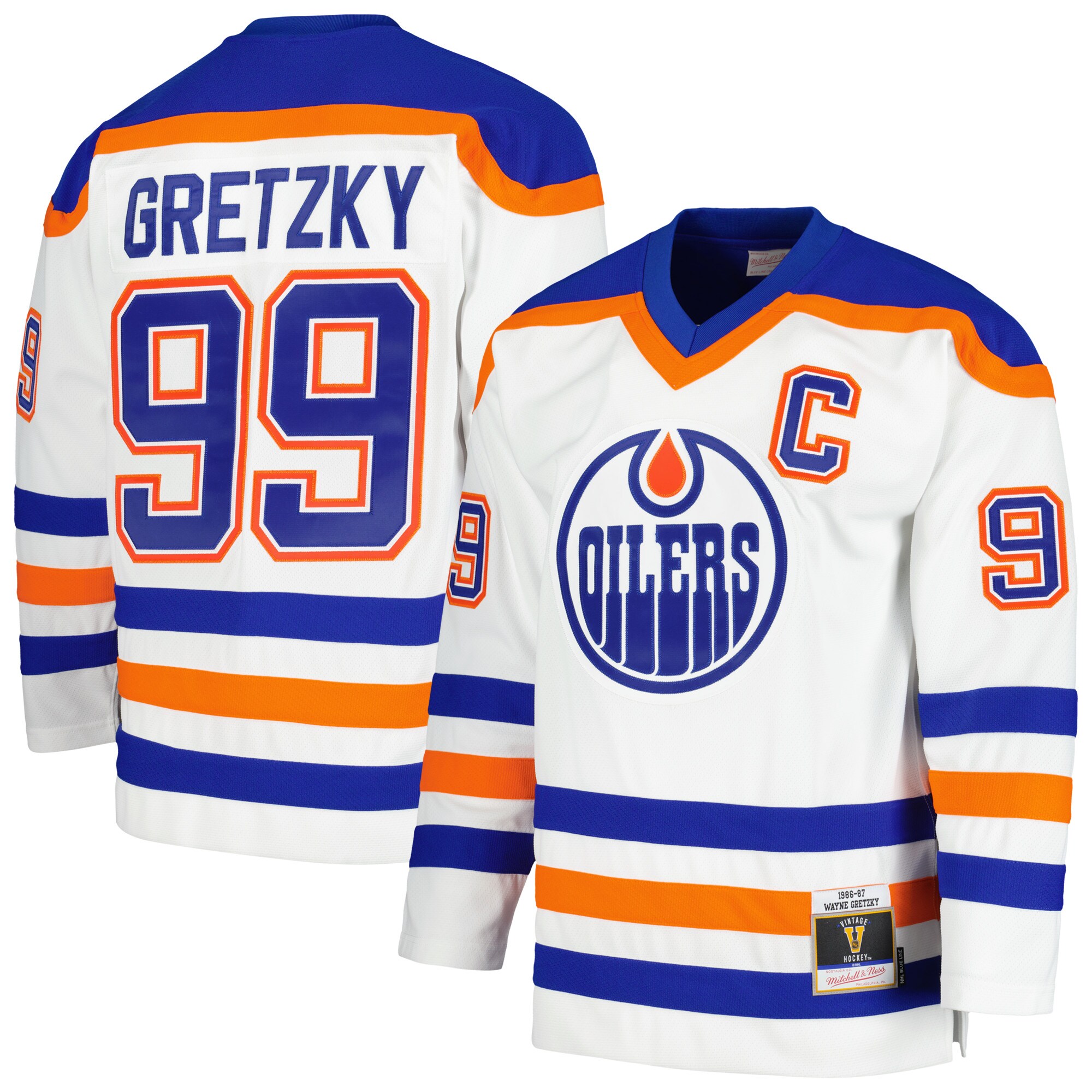 Wayne Gretzky Edmonton Oilers Mitchell & Ness  1986/87 Blue Line   Jersey – White