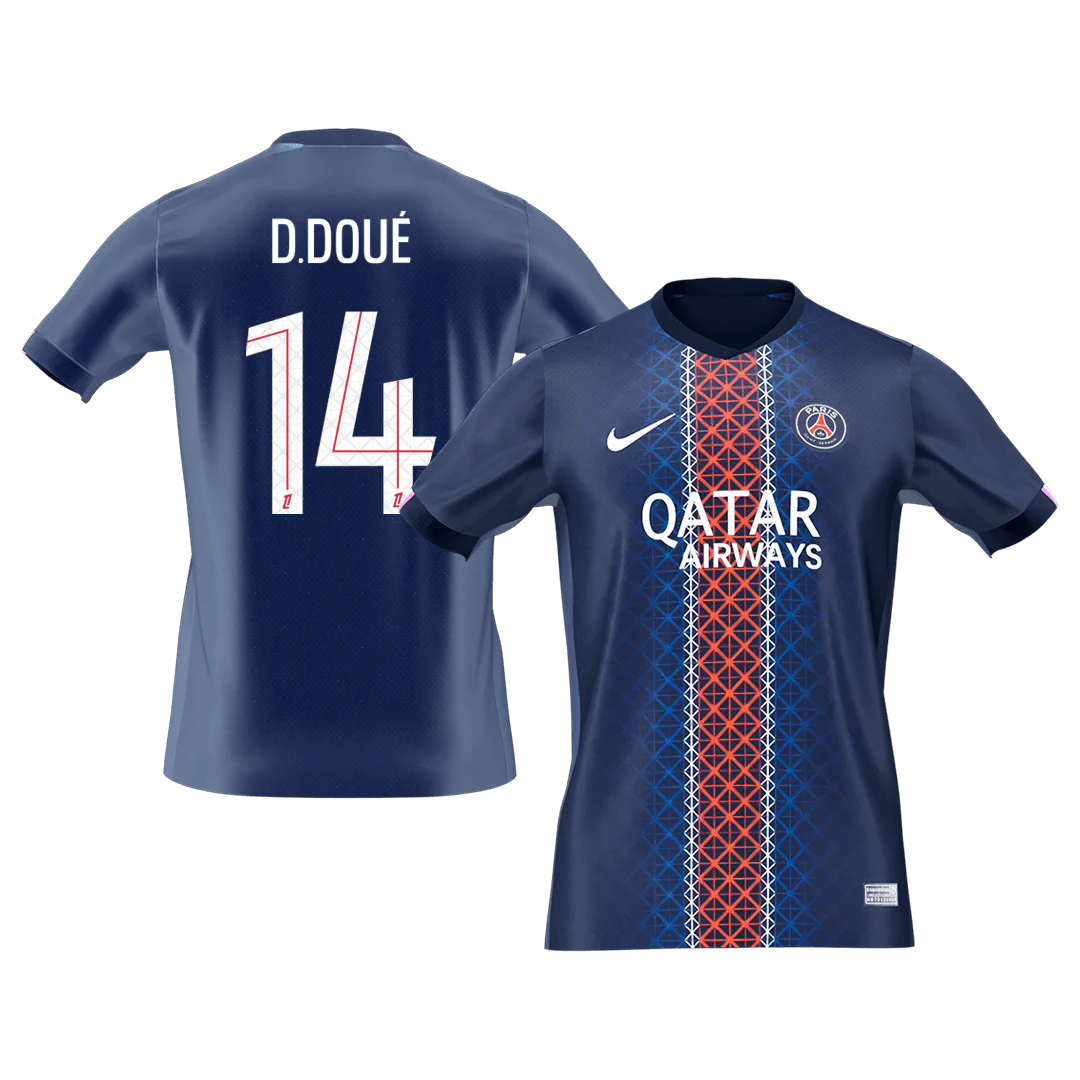 D.DOUÉ #14 PSG Home Soccer Jersey 2025/26