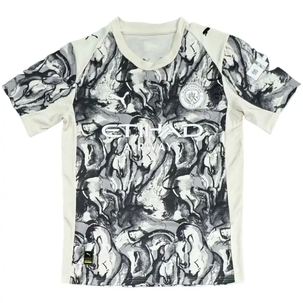 2025-26 Manchester City Year of the Ox Special Edition Grey and White Jersey - Fan Edition