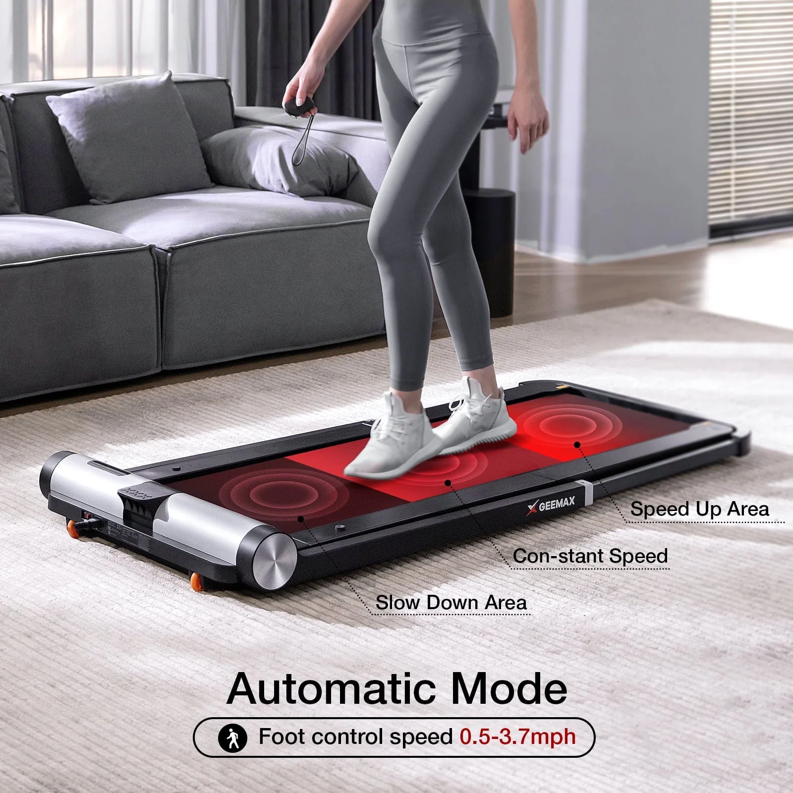 GEEMAX FT-01 2.5HP 2 in 1 Under Desk Treadmill Folding Treadmill Electric Treadmill WalkingPad,Maximum Weight 242lbs