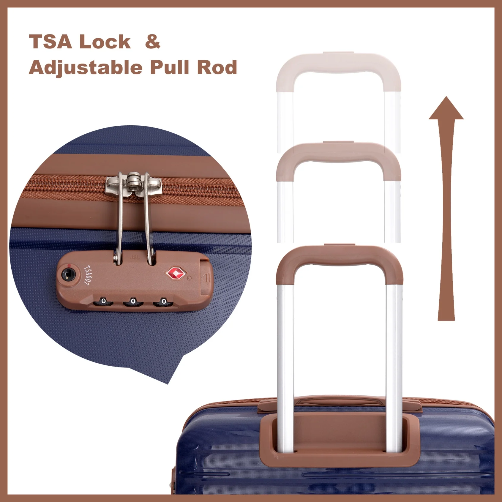 5-Piece Polyester Luggage Set with TSA Lock, Expandable Carry-On Suitcase and 360?�� Spinner Wheels in Blue, Complete Travel System for Versatile Packing