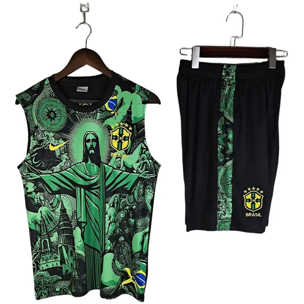 2025-26 Brazilian children's vest training suit green