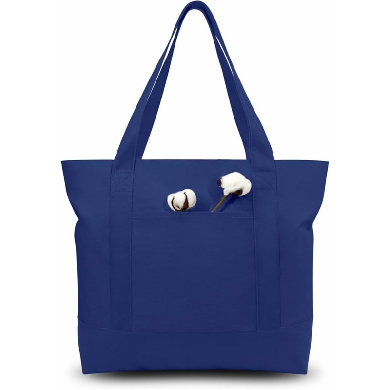 CANVORY 1-Pack Canvas Tote Bag with an External Pocket