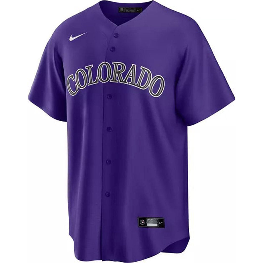Men's Colorado Rockies Kris Bryant Cool Base Replica Alternate Jersey - Purple