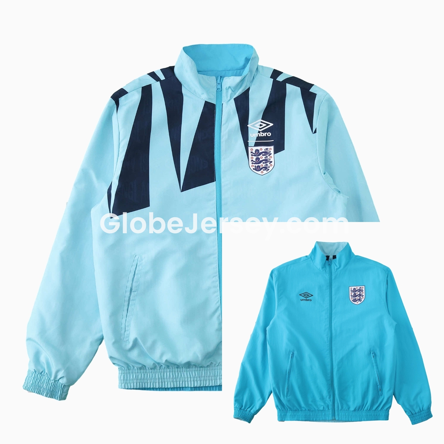 Retro England 1992 Double Sided Reversible Windbreaker - Blue & Green
