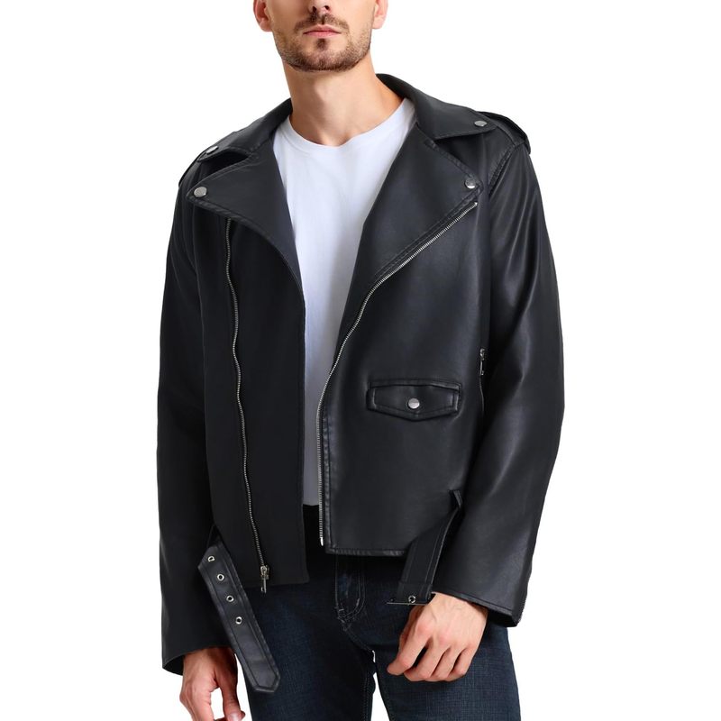 Men's Leather Jackets, Faux Bomber Jacket for Men