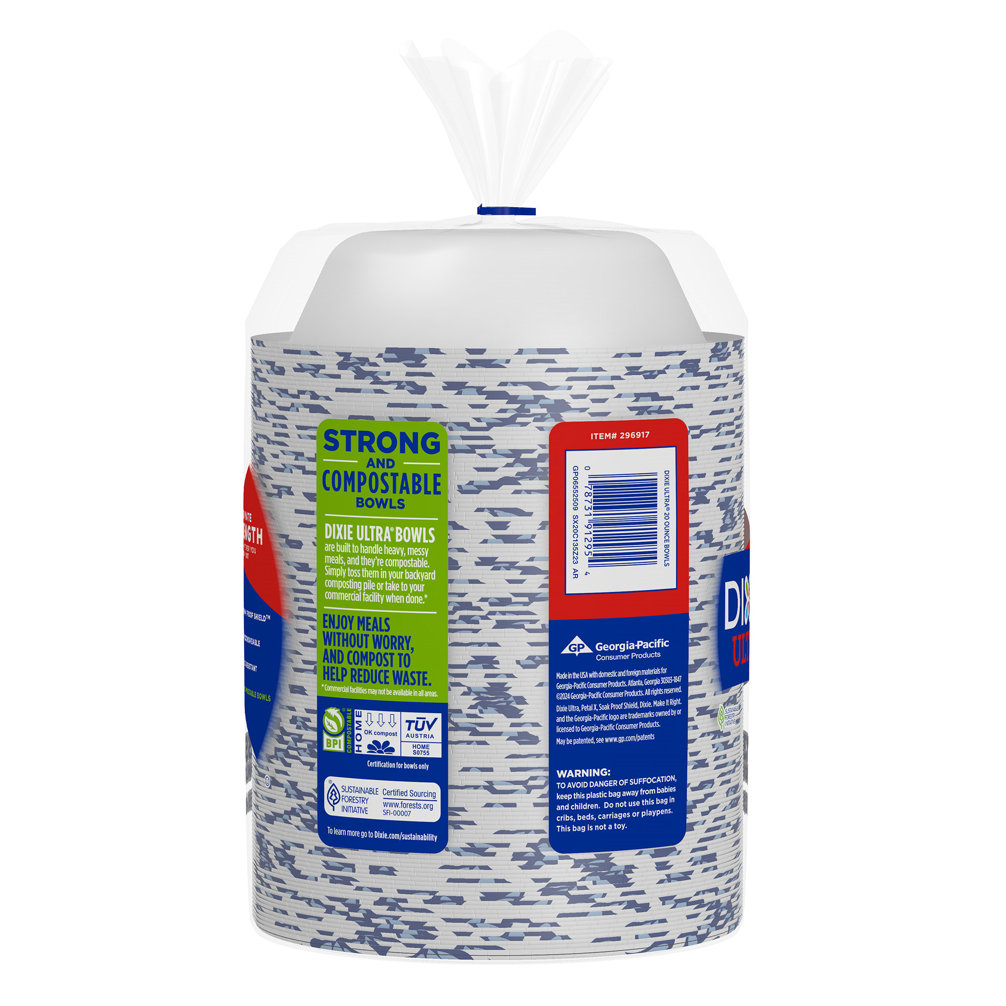 Dixie Ultra 20 oz Paper Bowl, 135-count