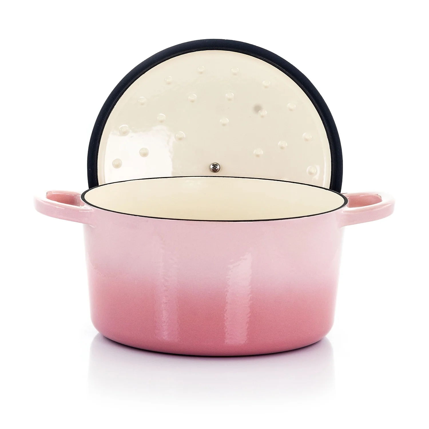 Crock-Pot Artisan 2 Piece 5 Quarts Enamled Cast Iron Dutch Oven in Blush Pink