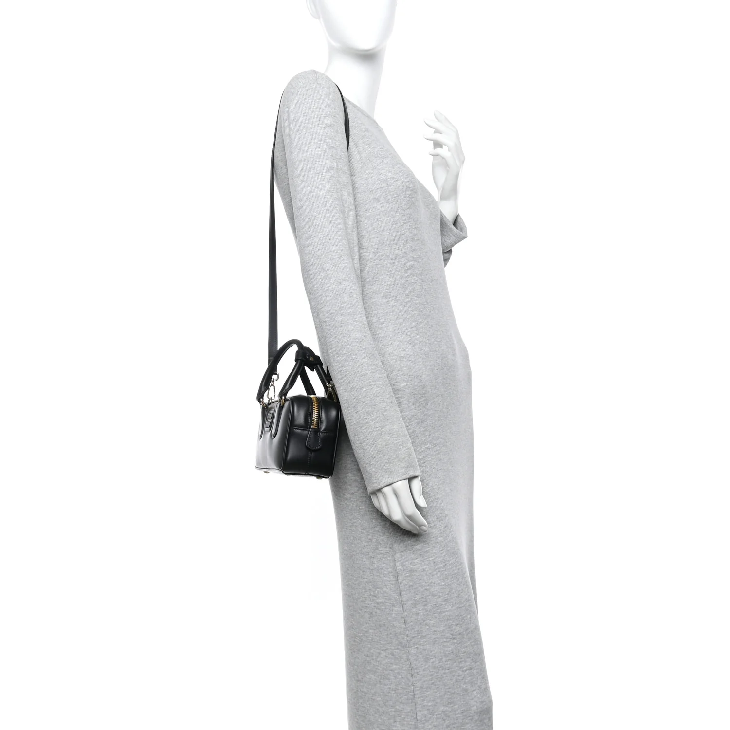 Calfskin Regular Arcadie Top Handle Bag Black