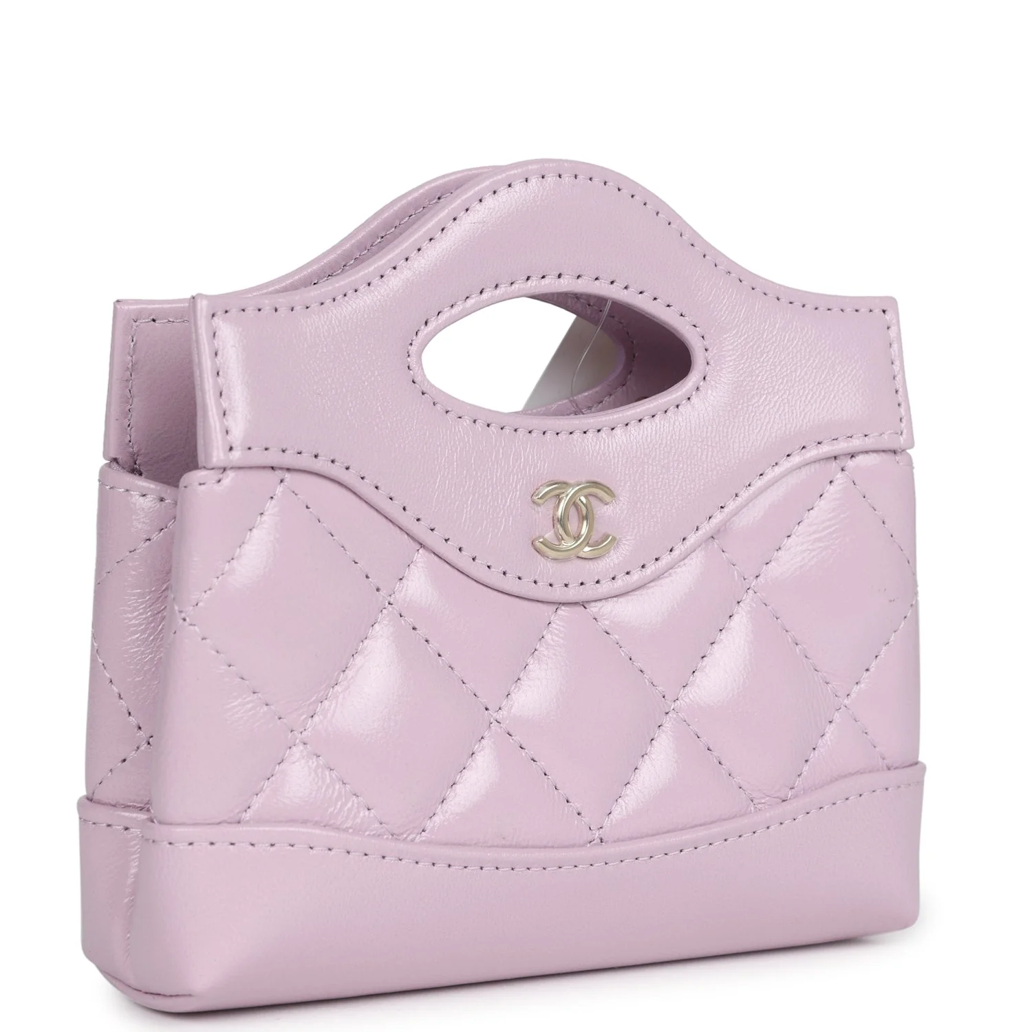 Micro 31 Shopper Light Purple Shiny Lambskin Light Gold Hardware