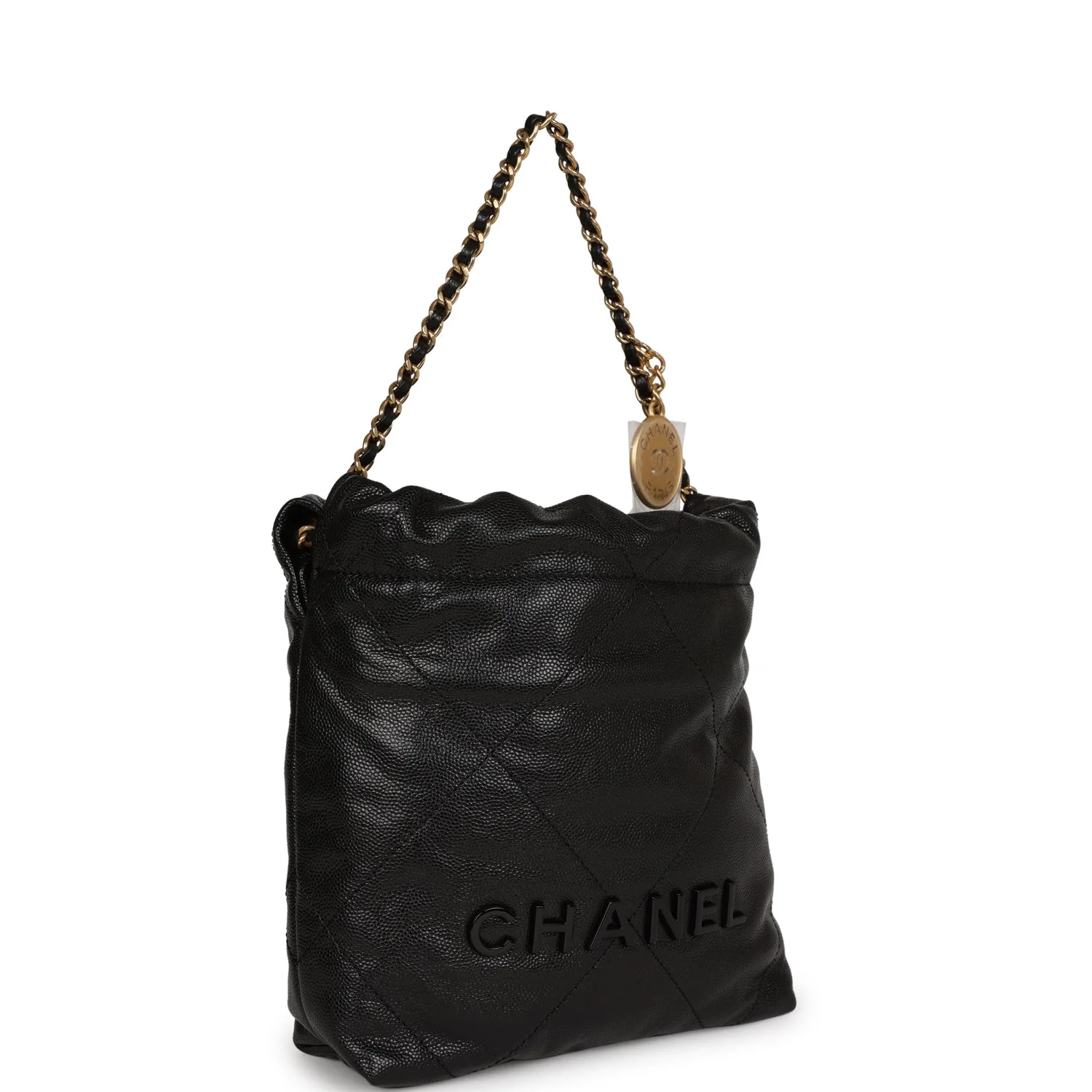 Mini 22 Bag Black Caviar Gold Hardware