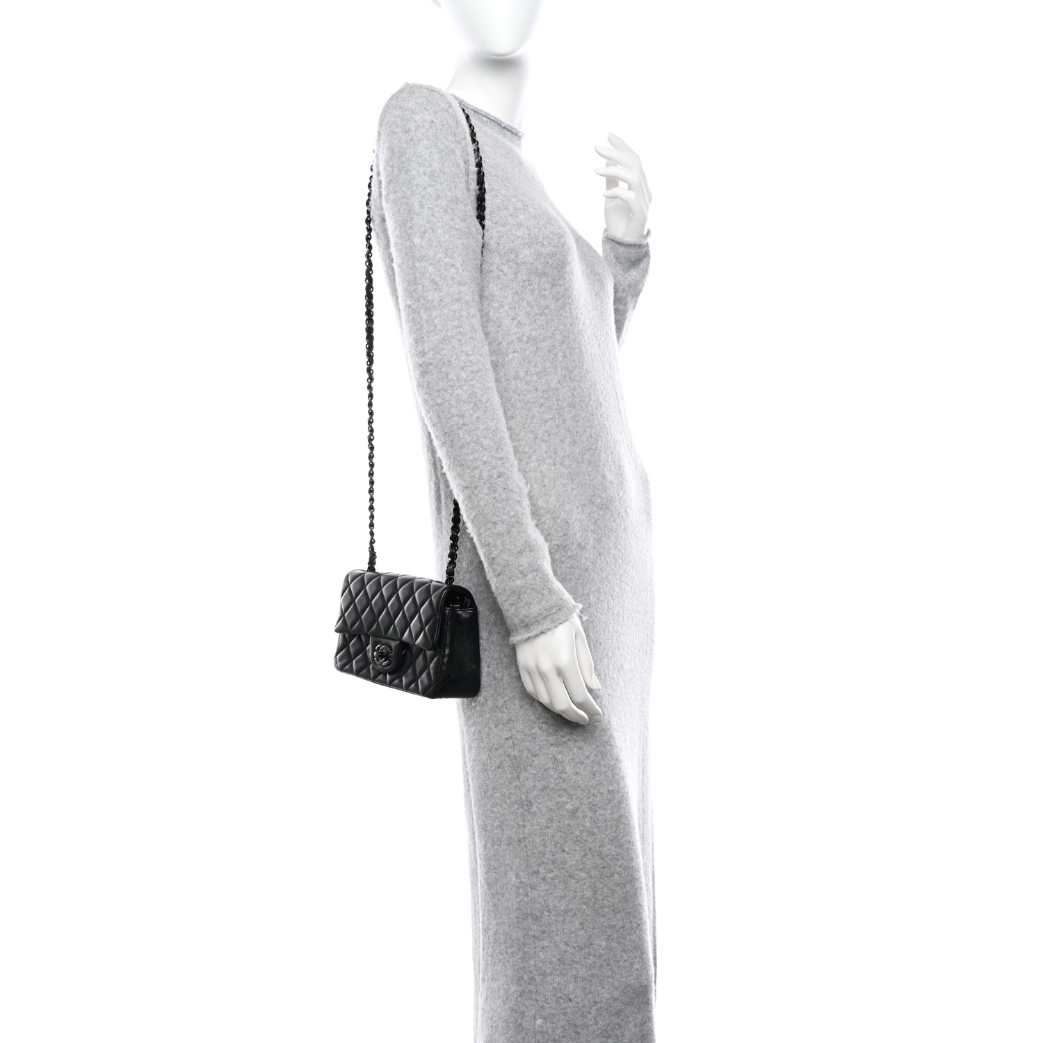 Lambskin Quilted Mini Rectangular Flap So Black