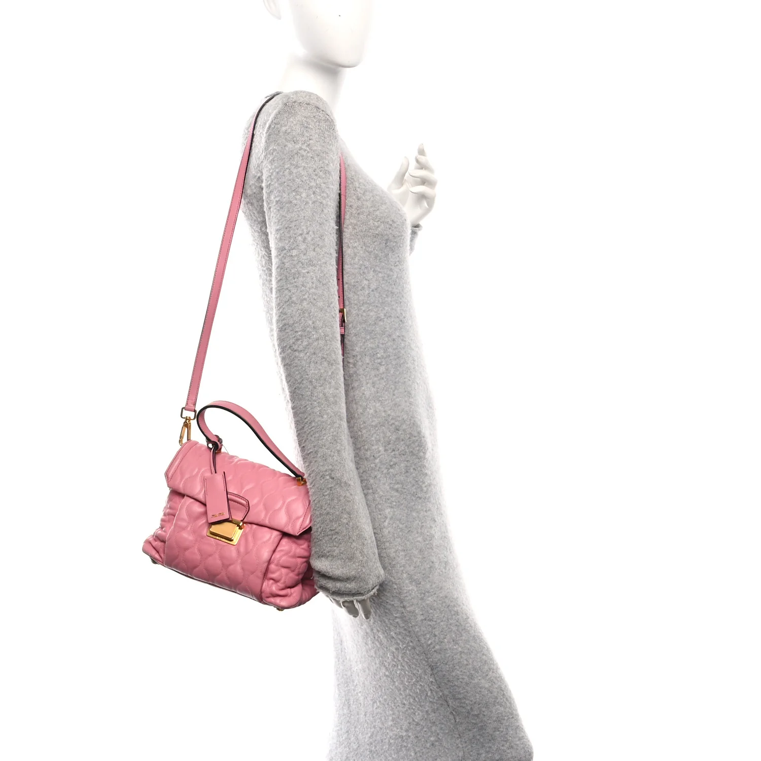 Nappa Padded Top Handle Bag Geranio
