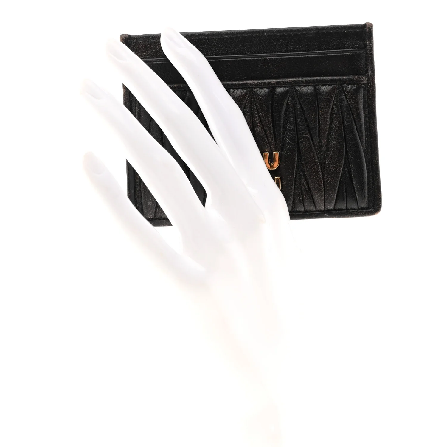 Nappa Matelasse Card Holder Caffe