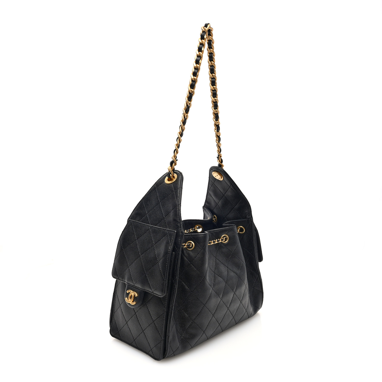 Caviar Quilted Small Chanel 25 Handbag Black