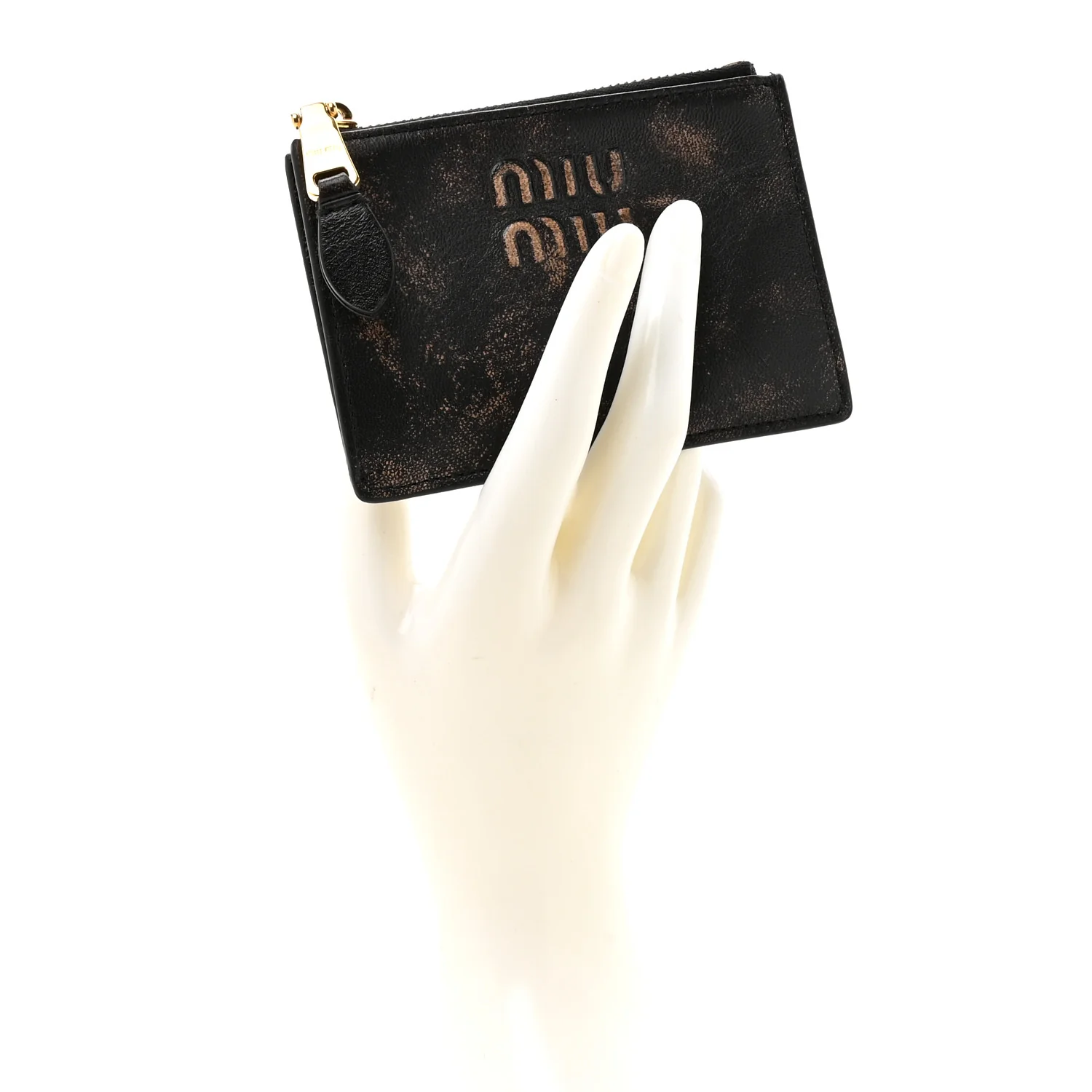 Nappa Old Zip Card Case Cafe