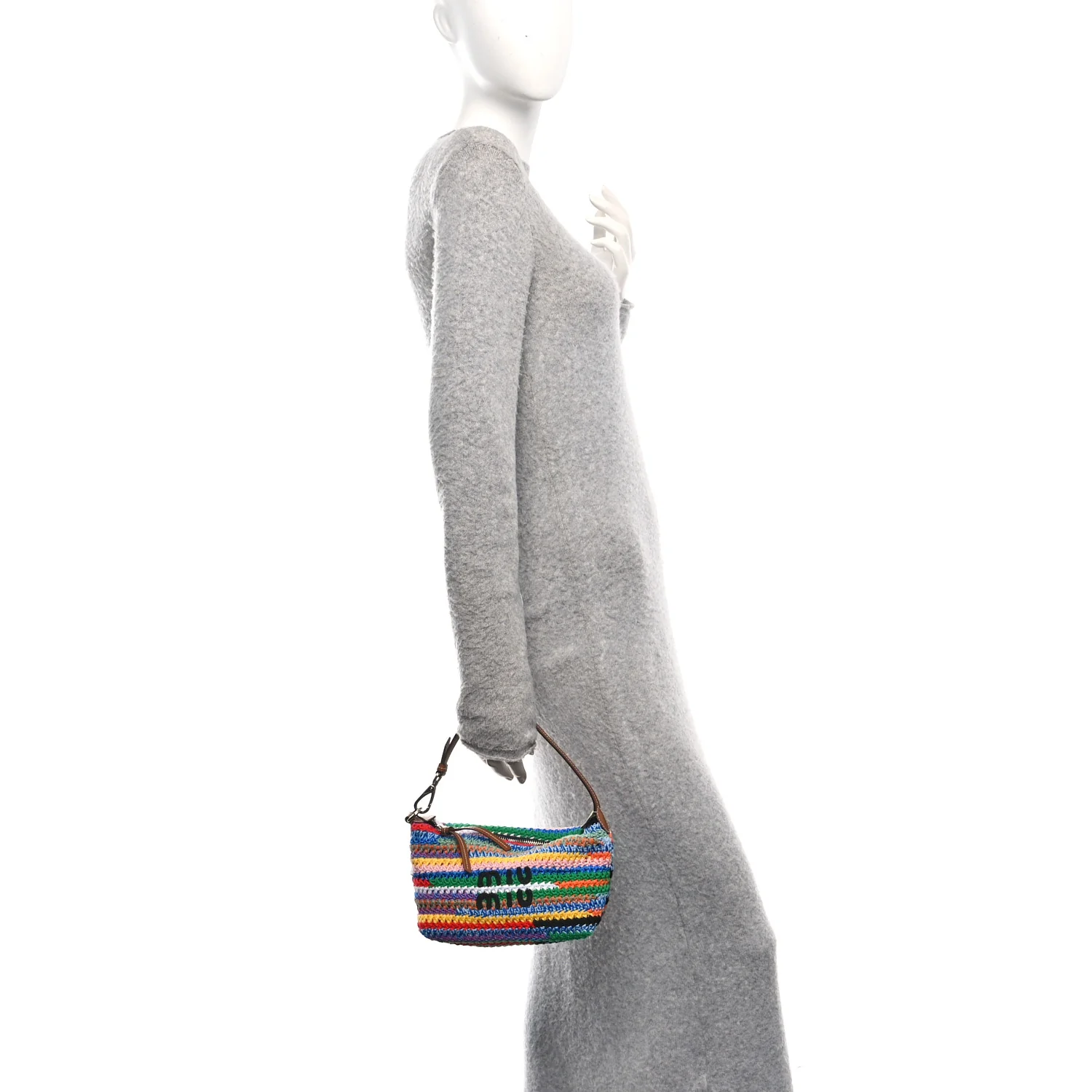 Fabric Crochet Pouch Multicolor