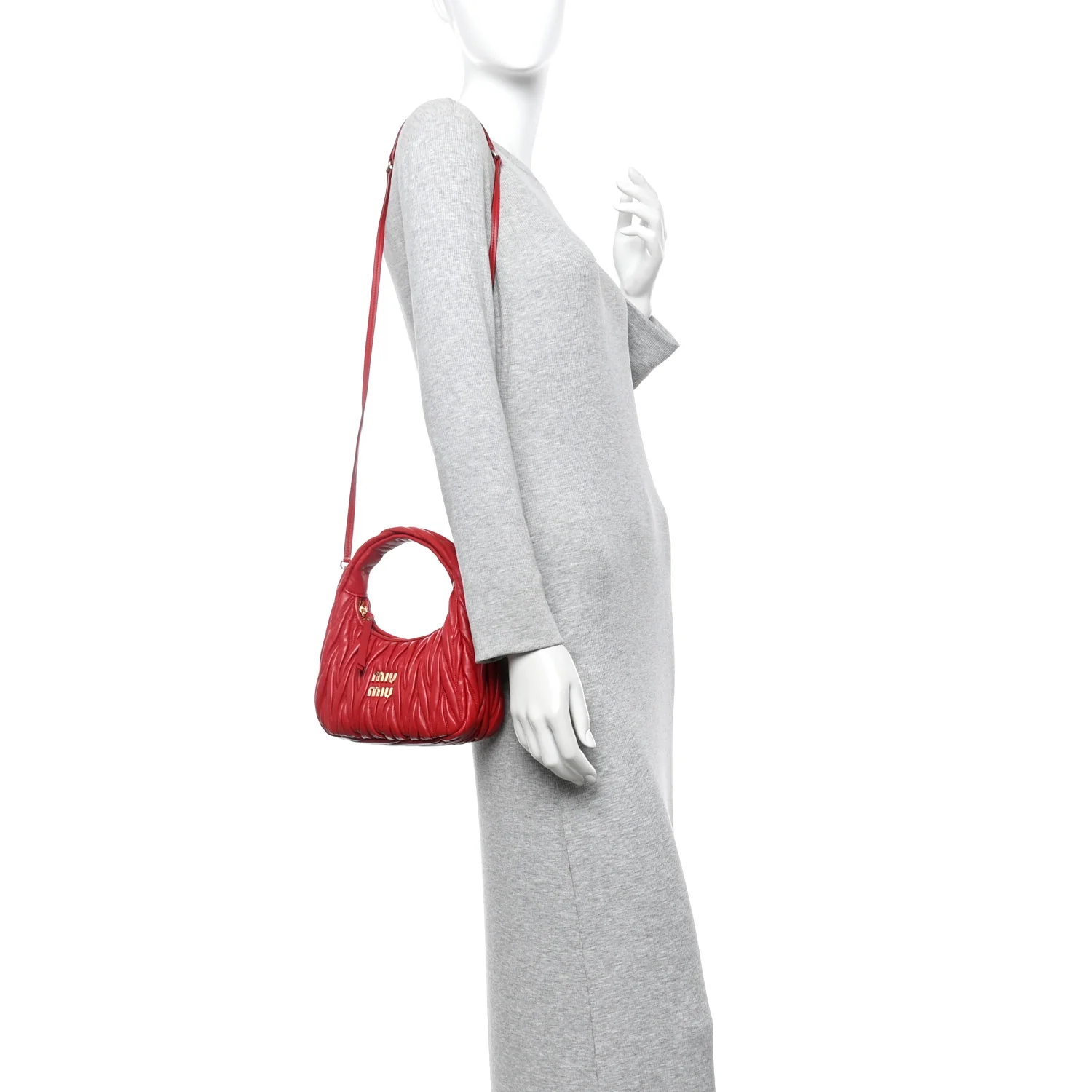Nappa Matelasse Small Wander Hobo Rosso
