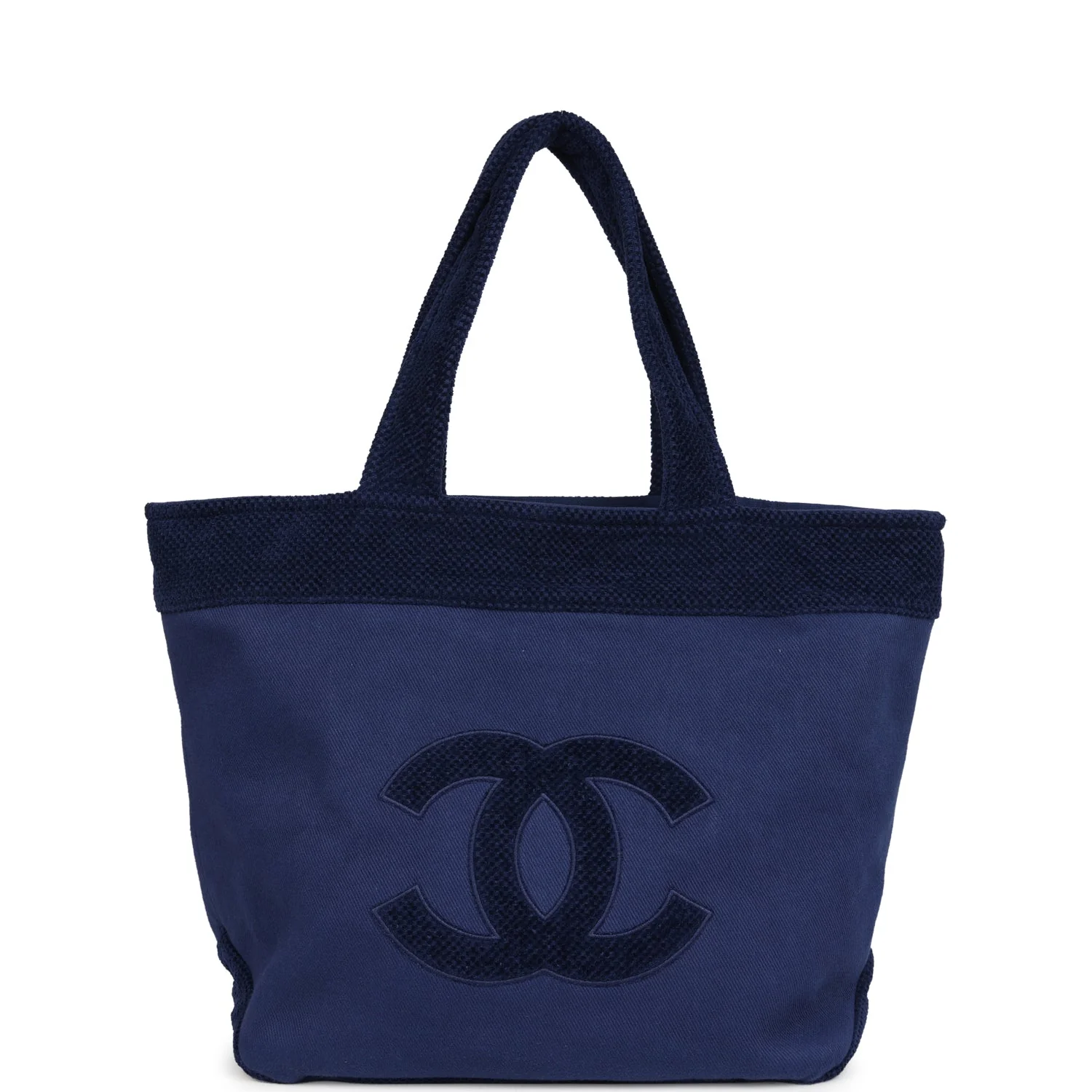 CC Beach Tote Bag & Towel Set Navy Blue Canvas & Terry