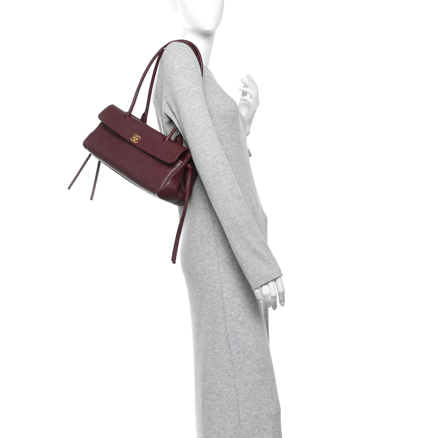 Grained Calfskin Stitched Urban Essentials Small Shopping Bag