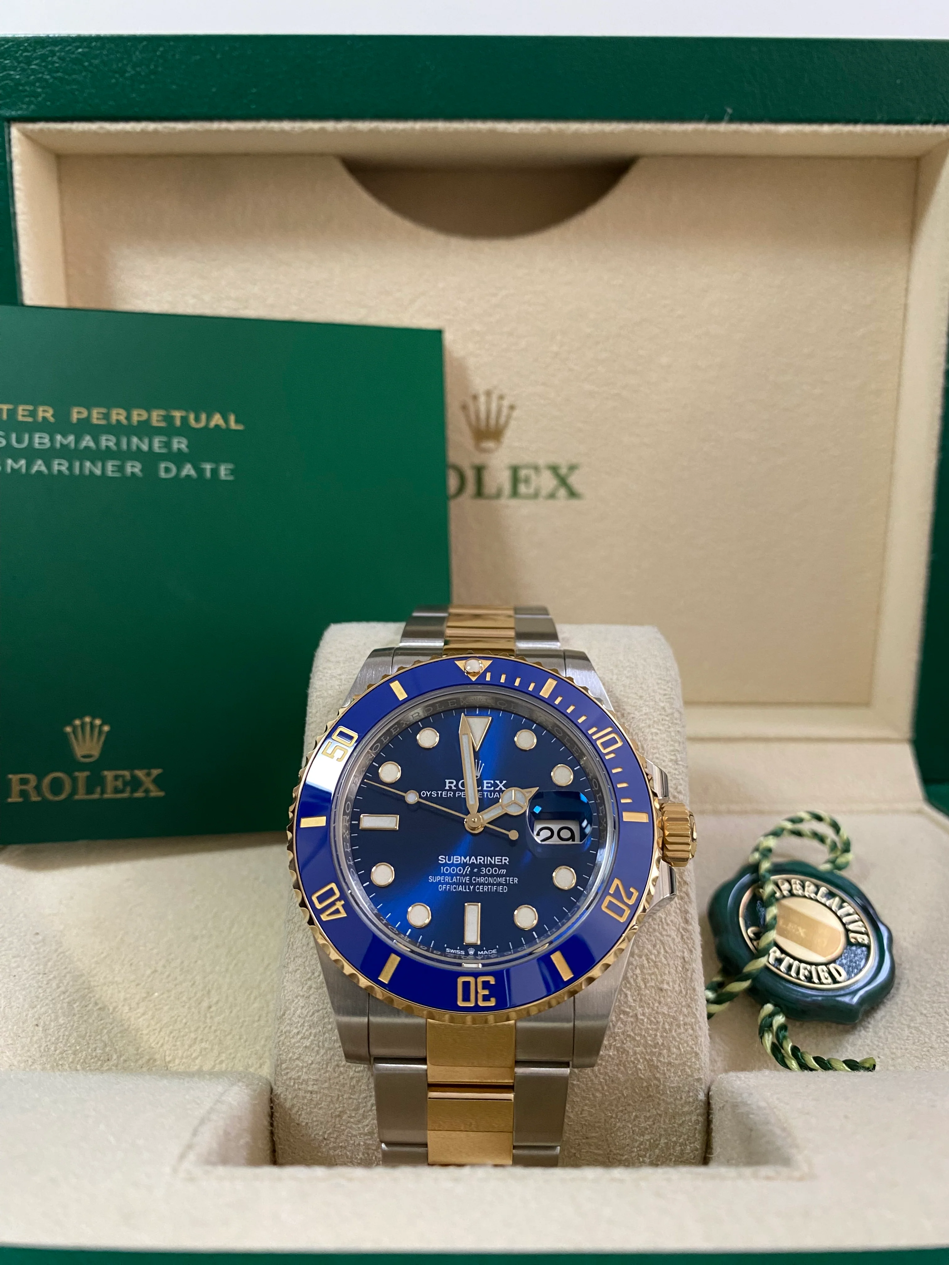 Rolex Steel and Yellow Gold Submariner Date - Blue Bezel - Blue Dial - 126613LB