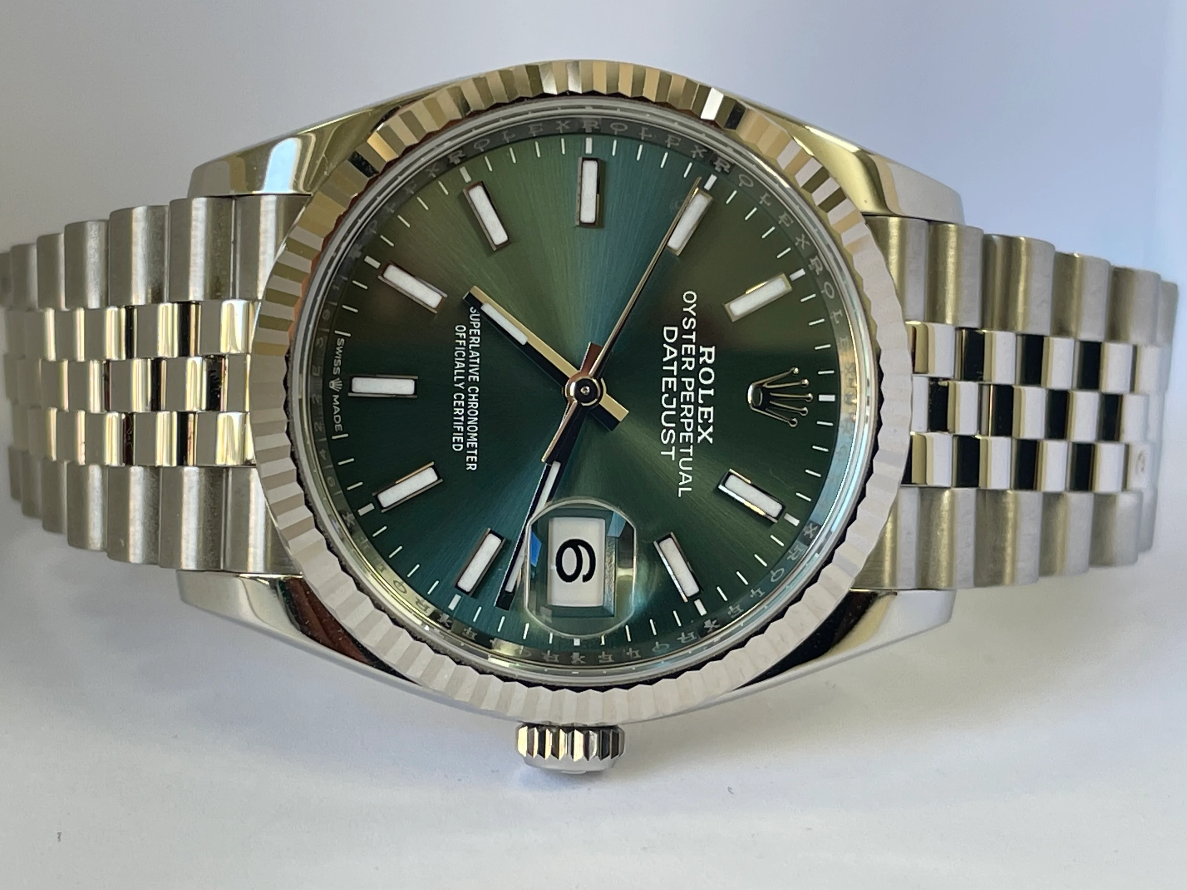 Rolex Steel Datejust 36 - 2023 - Fluted Bezel - Mint Green Dial - Jubilee Bracelet - 126234