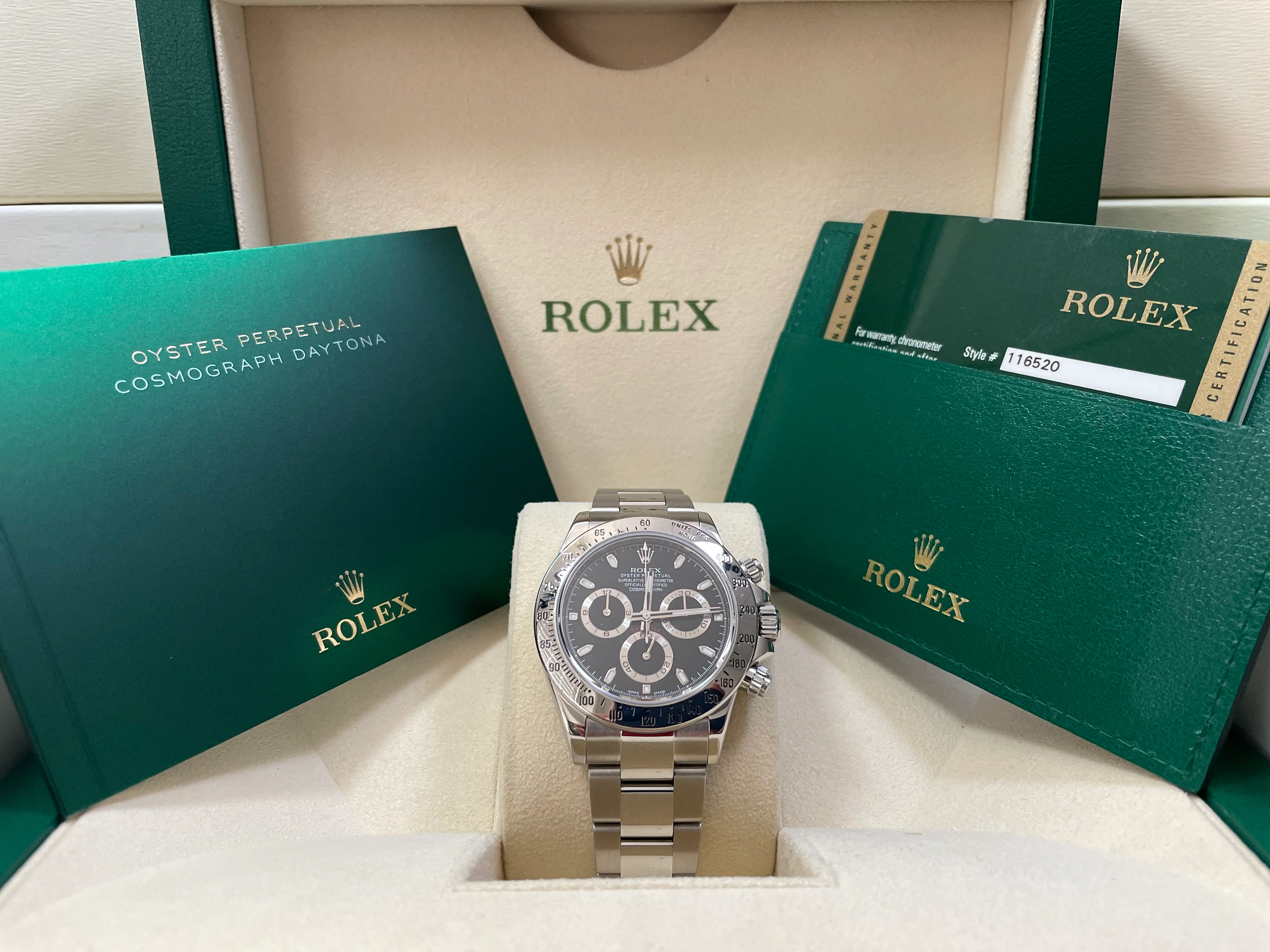 Rolex Steel Cosmograph Daytona - 2013 - Black Index Dial - 116520 