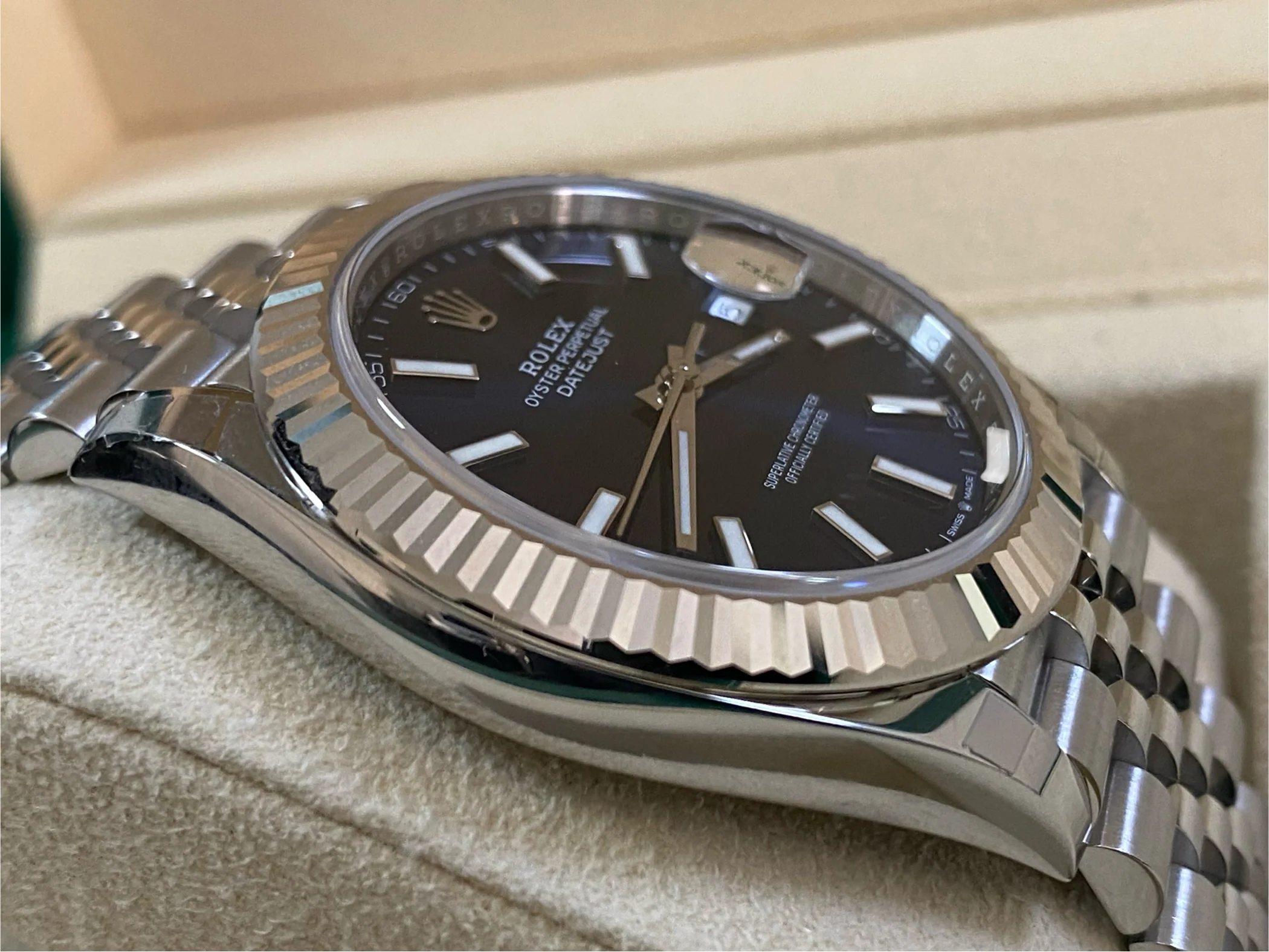 Rolex Steel and White Gold Datejust 41 - 2024 - Fluted Bezel - Blue Index Dial - Jubilee Bracelet - 126334 *COMPLETE SET*