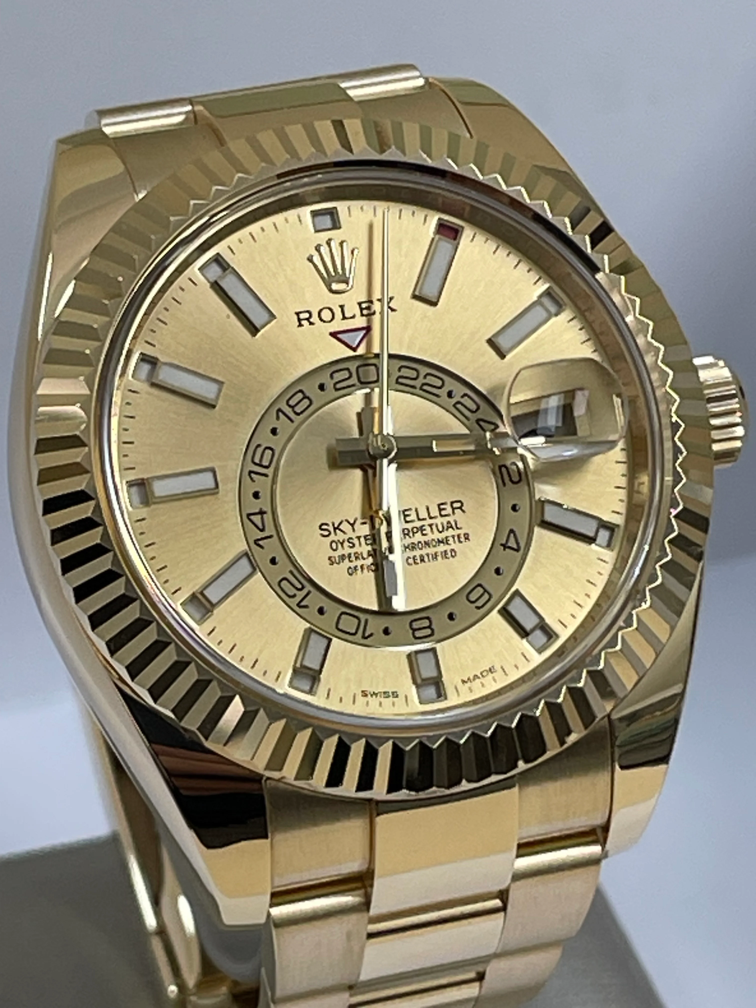 Rolex Yellow Gold Sky-Dweller - 2023 - Champagne Index Dial - Oyster Bracelet - 326938
