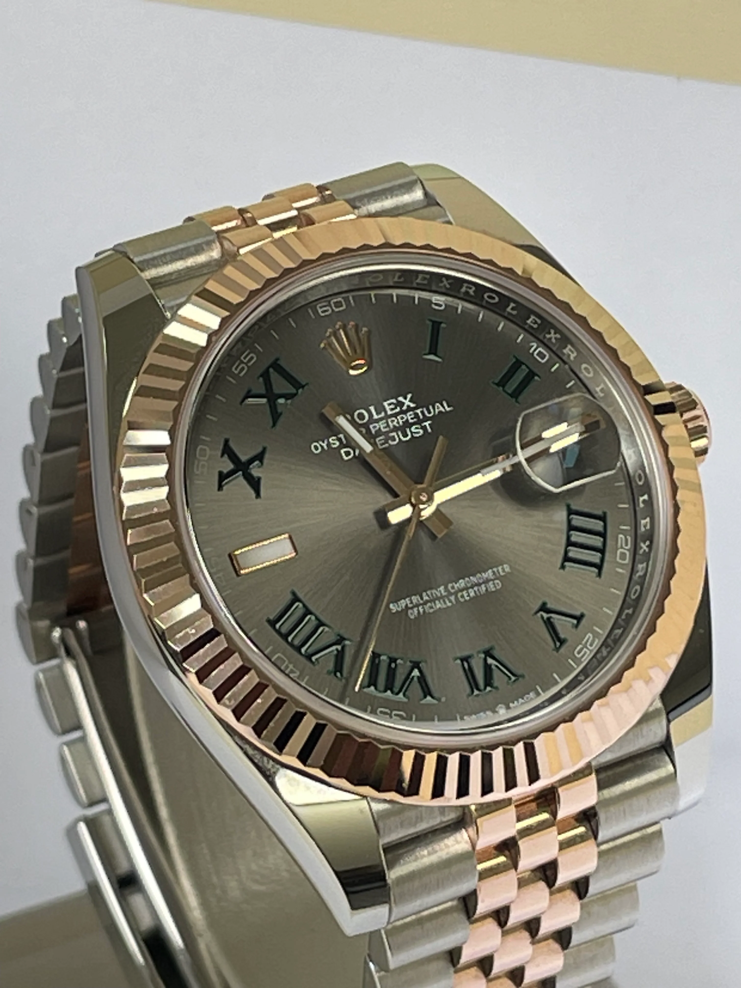 Rolex Steel and Everose Gold Datejust 41 - 2022 - Fluted Bezel - 