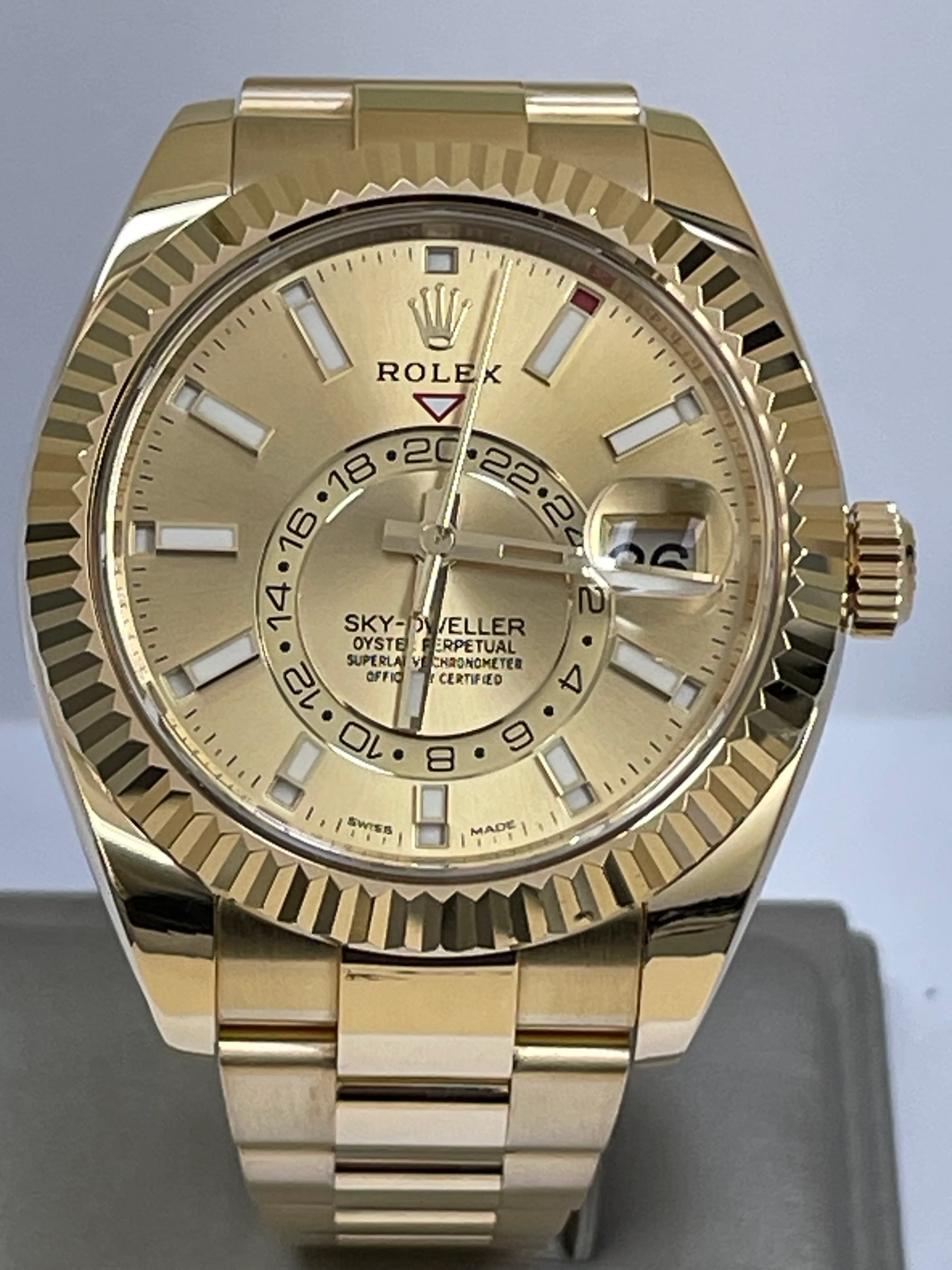 Rolex Yellow Gold Sky-Dweller - 2023 - Champagne Index Dial - Oyster Bracelet - 326938