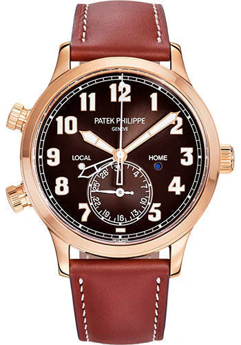 Patek Philippe Complications Calatrava Pilot Travel Time - 42 mm - 2023 - Rose Gold - Chocolate Dial - 5524R-001 *FULL SET*