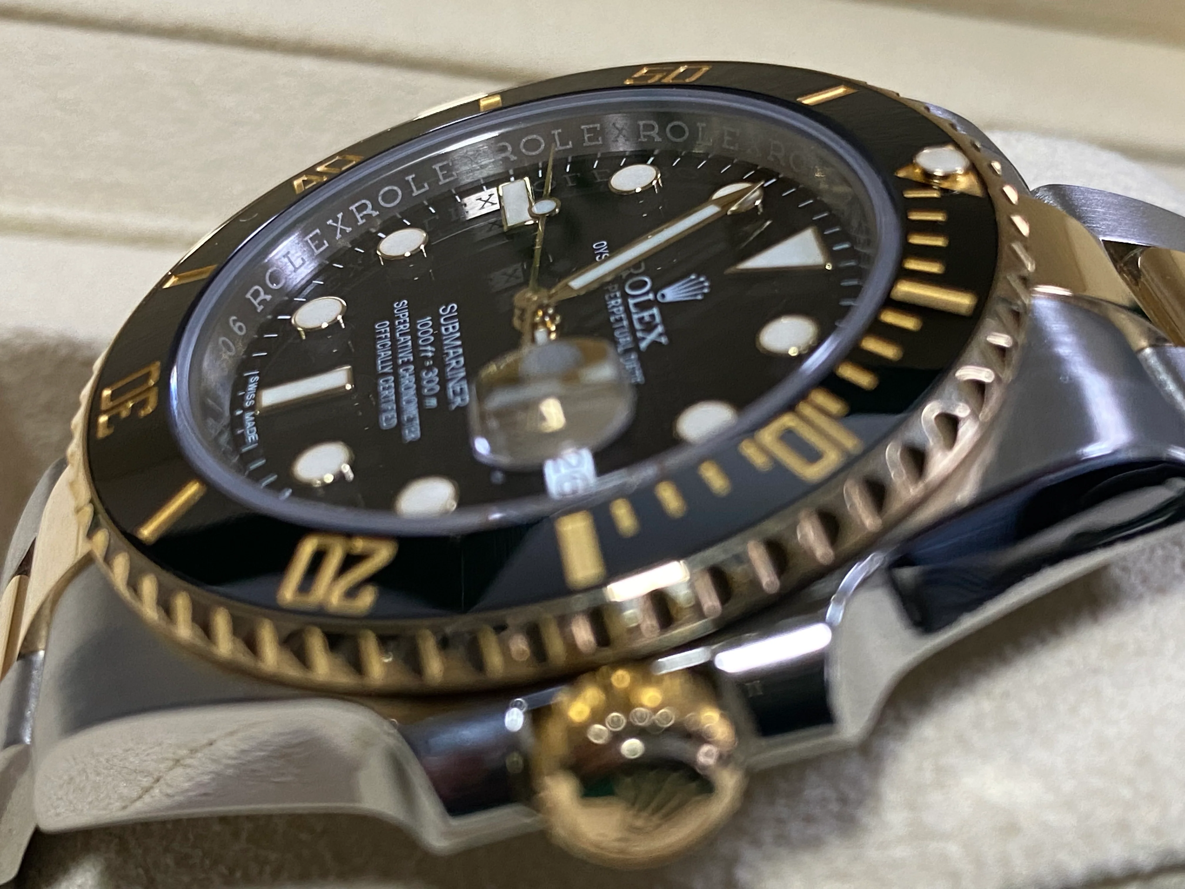 Rolex Steel and Gold Submariner Date - 2016 - Black Bezel - Black Dial - 116613