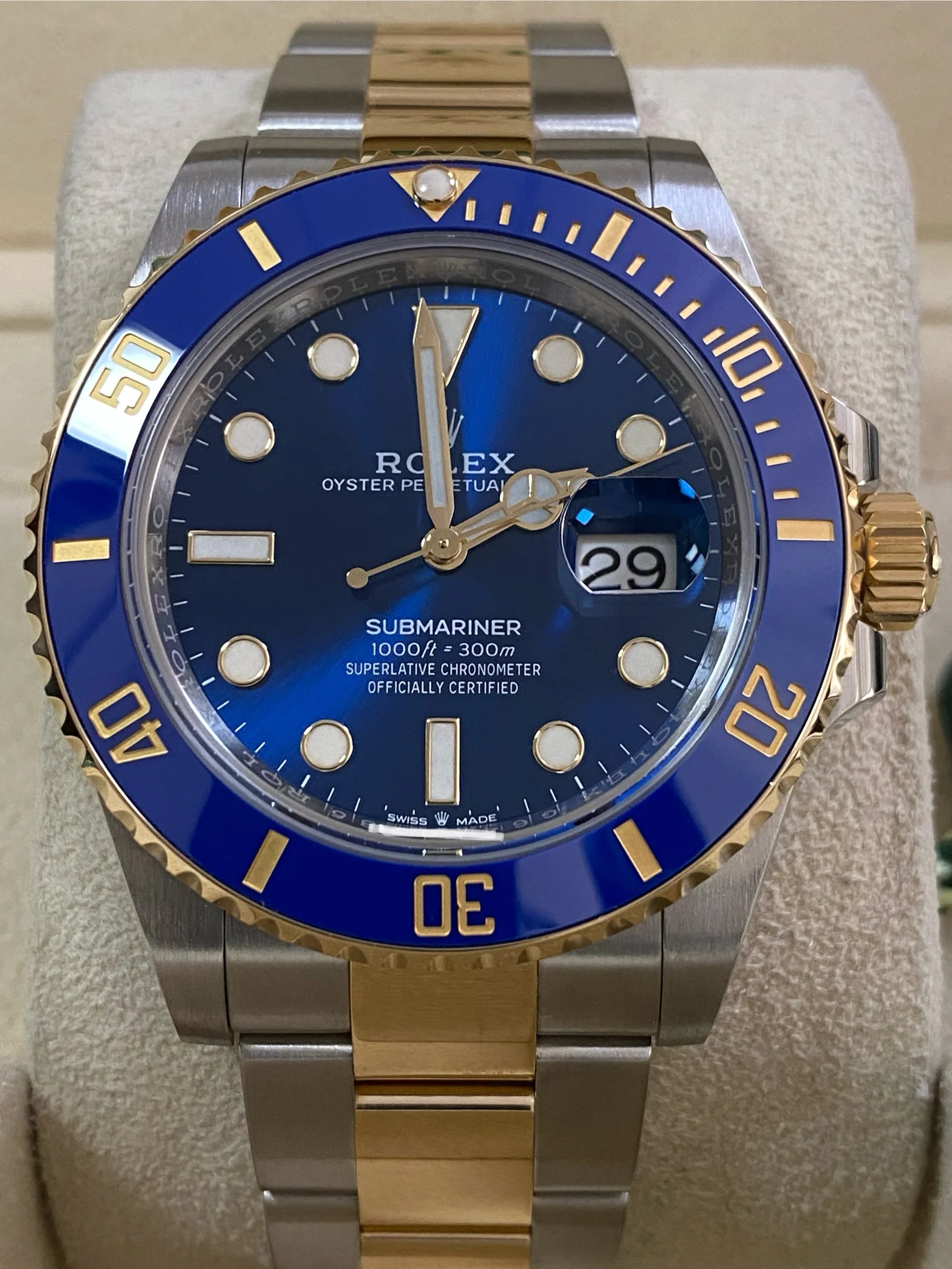 Rolex Steel and Yellow Gold Submariner Date - Blue Bezel - Blue Dial - 126613LB