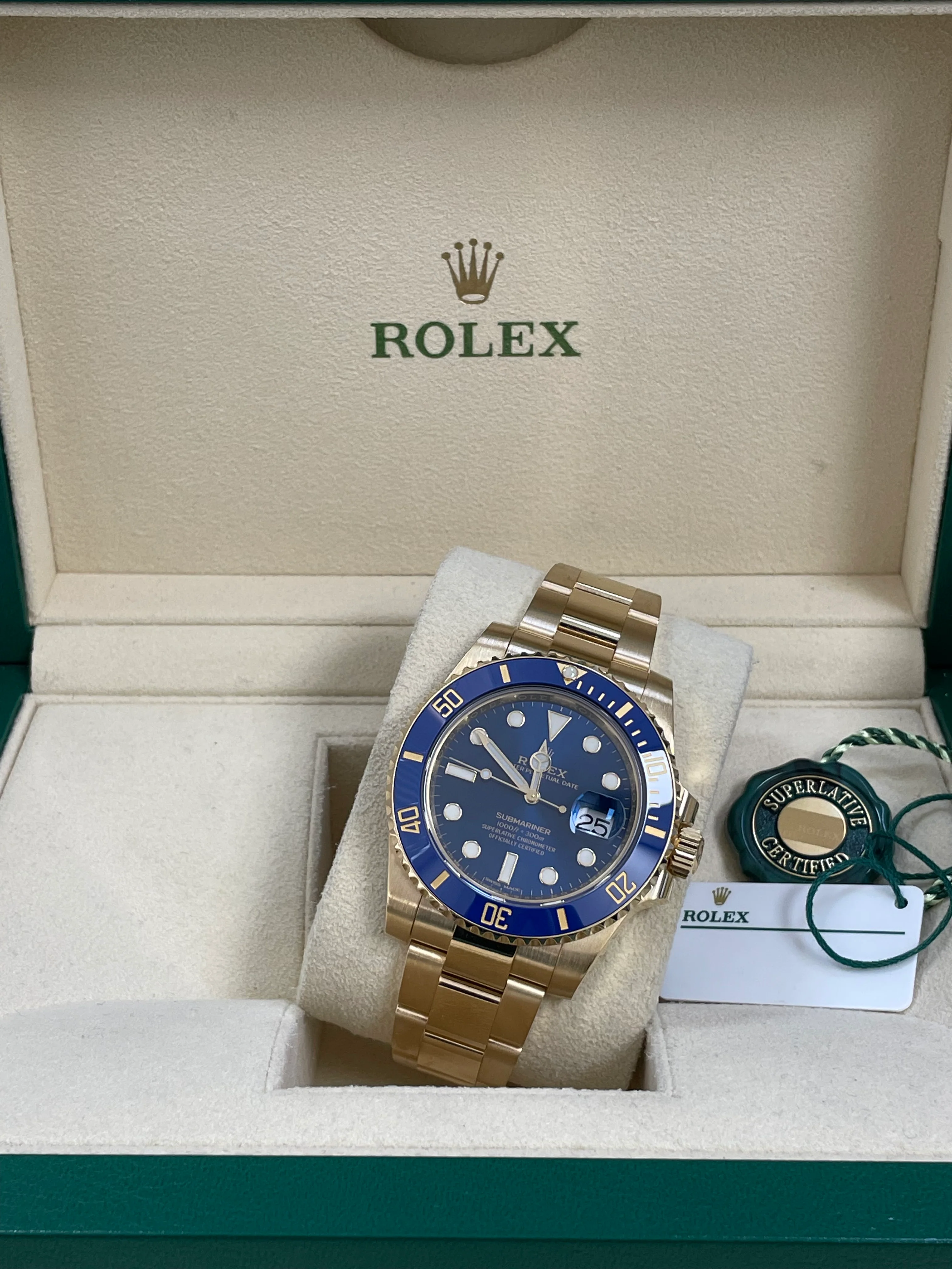 Rolex Yellow Gold Submariner Date - 2020 - Blue Bezel - Blue Dial - 116618LB