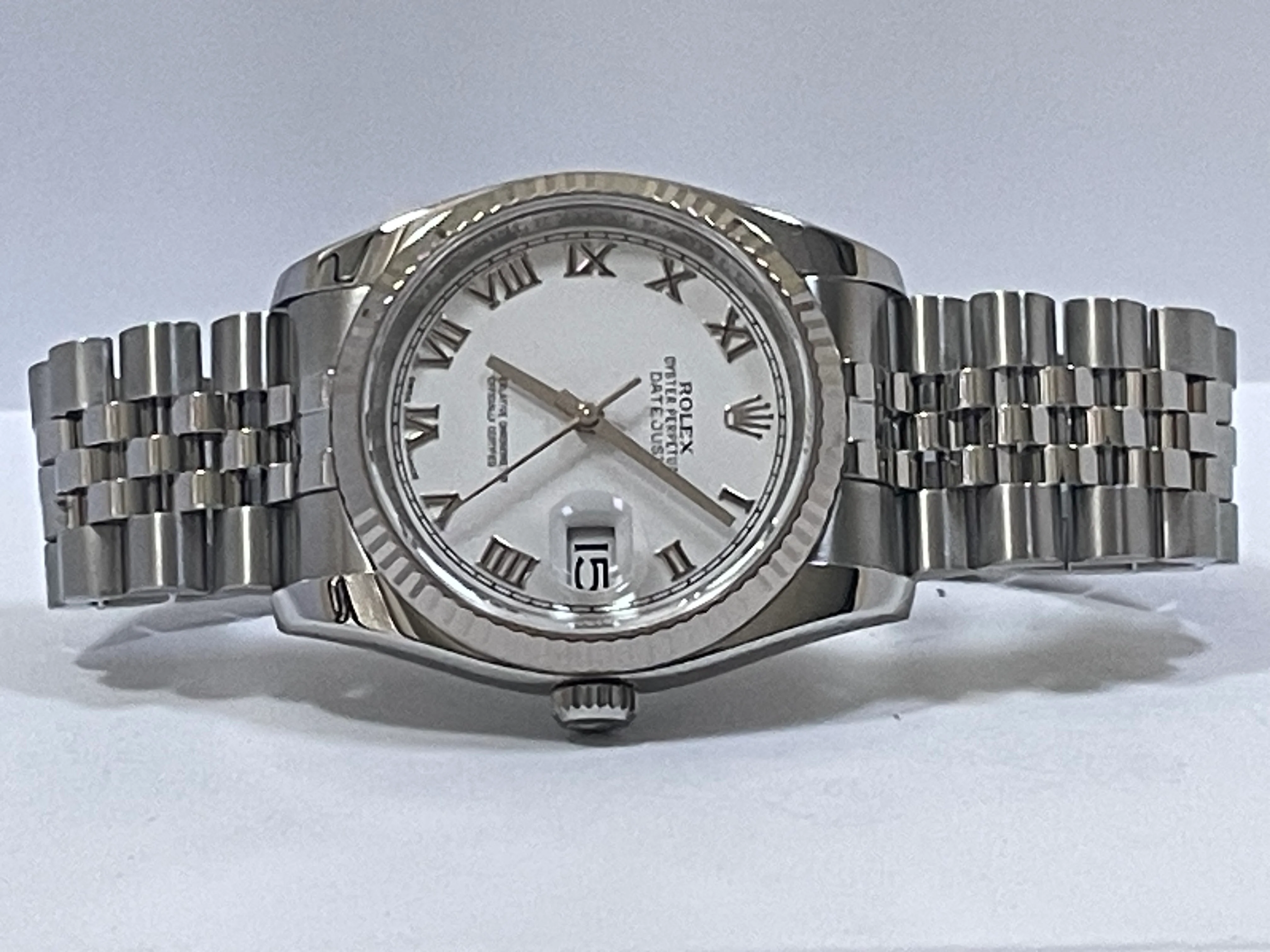 Rolex Steel White Gold Datejust 31 - 2017 - Fluted Bezel - White Roman Dial - Jubilee Bracelet - 178274
