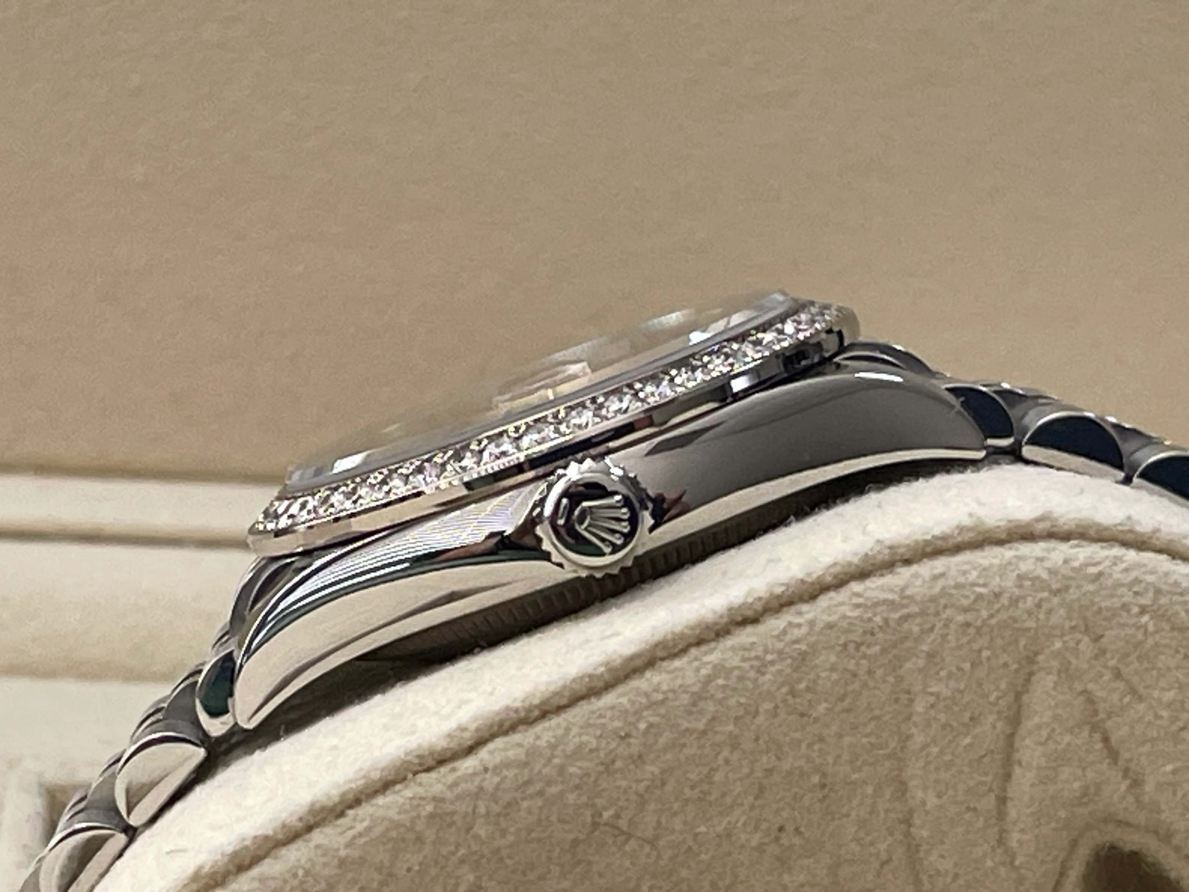 Rolex Steel and White Gold Datejust 31 - 2023 - Diamond Bezel - Pink Diamond Dial - Jubilee Bracelet - 278384RBR
