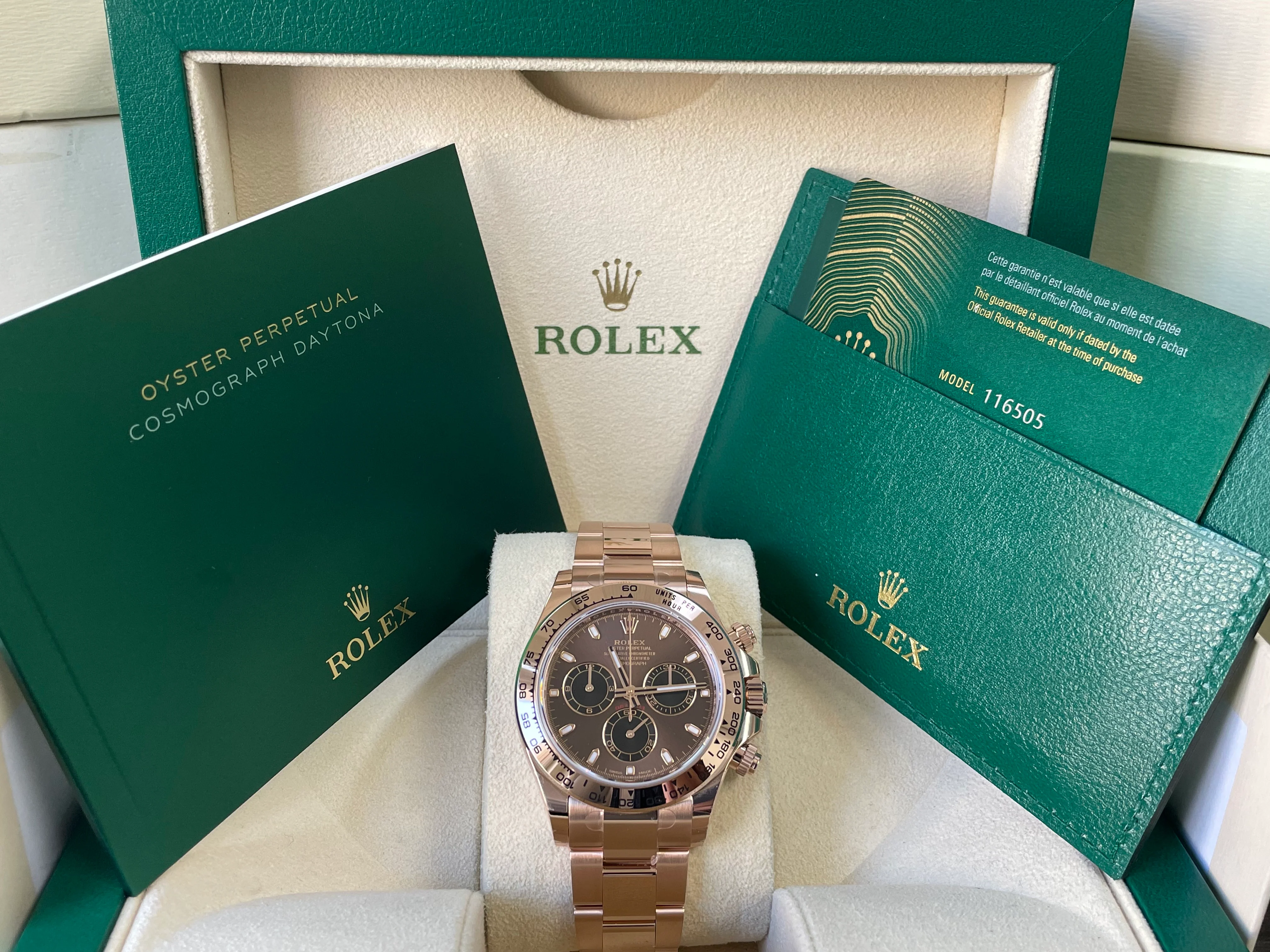 Rolex Everose Gold Cosmograph Daytona - 2023 - Chocolate Dial - 116505