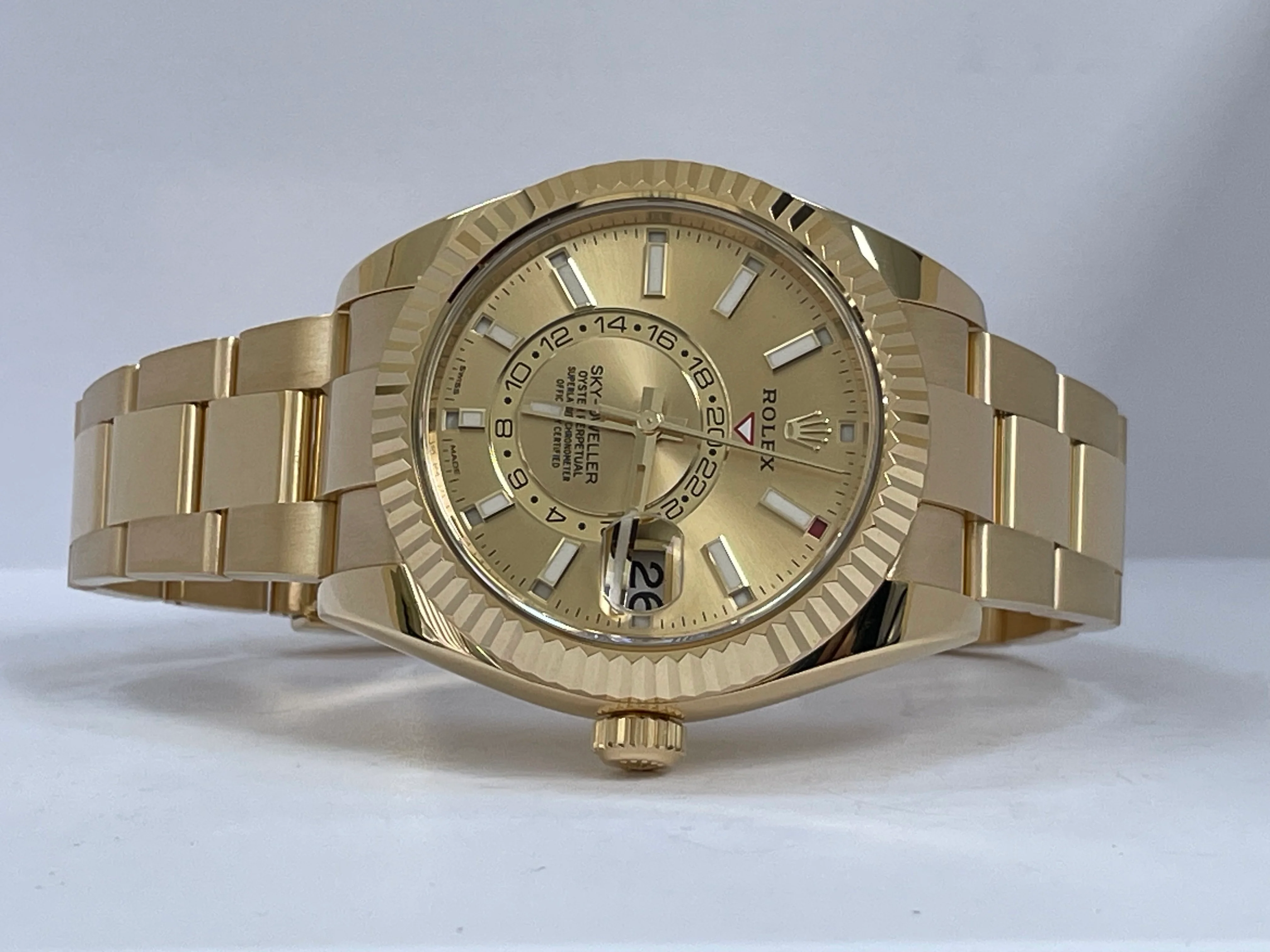 Rolex Yellow Gold Sky-Dweller - 2023 - Champagne Index Dial - Oyster Bracelet - 326938