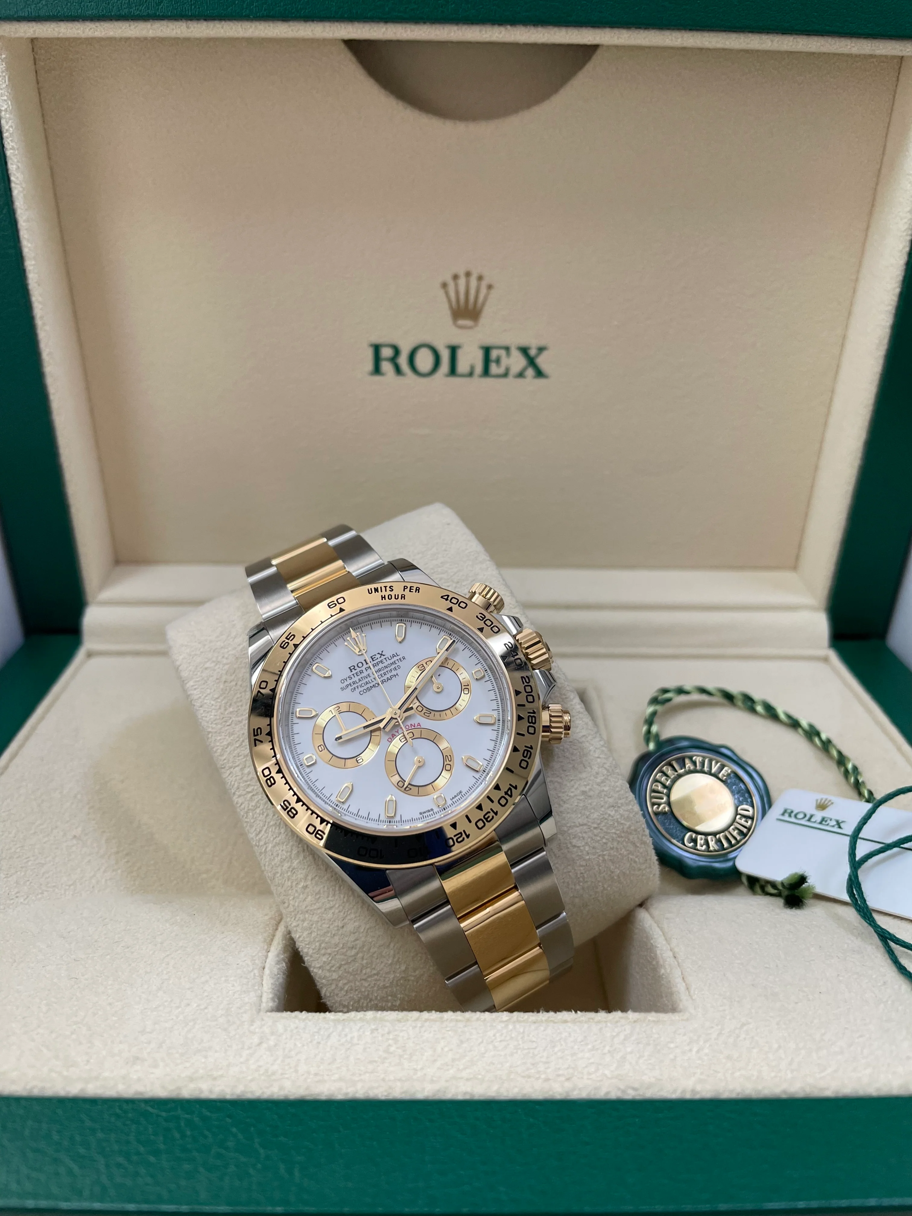 Rolex Yellow Rolesor Cosmograph Daytona - 2023 - White Index Dial - 116503