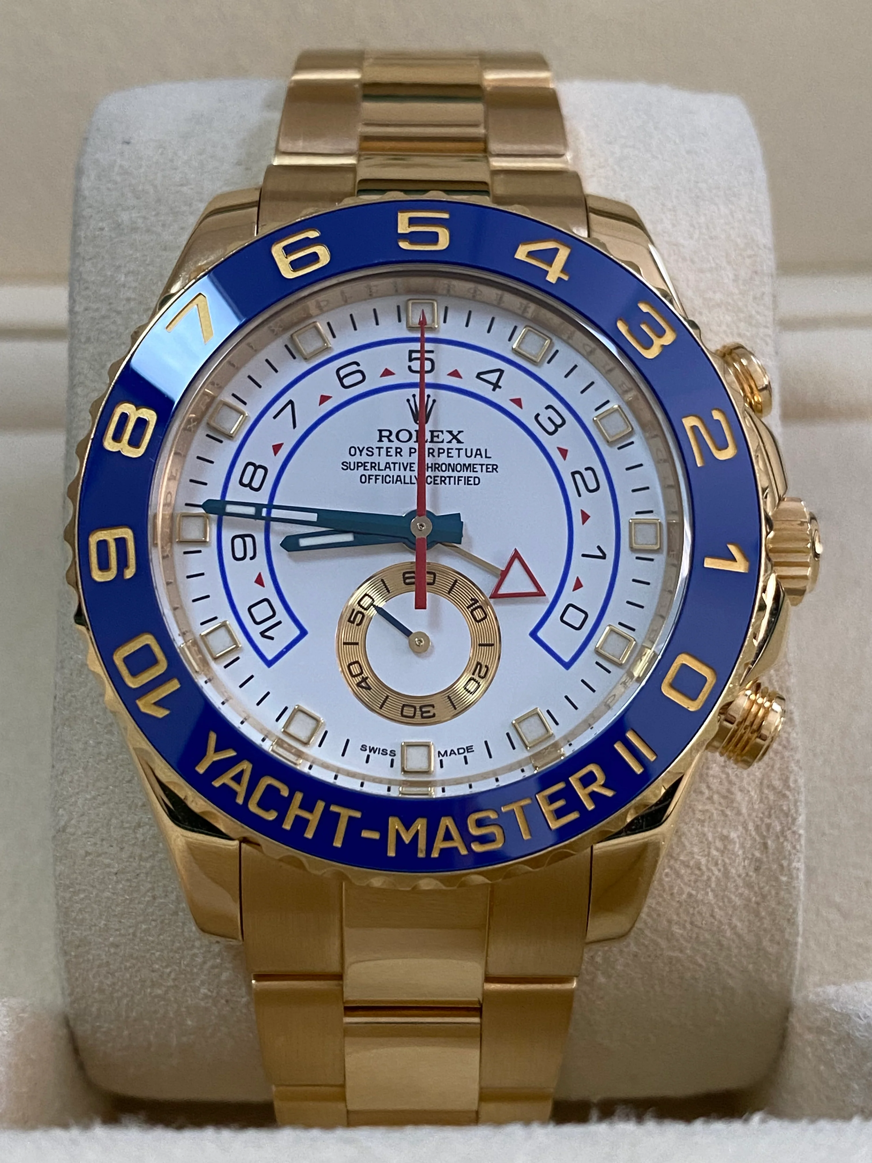 Rolex Yellow Gold Yacht-Master II - 2018 - White Dial - 116688 *UNPOLISHED*