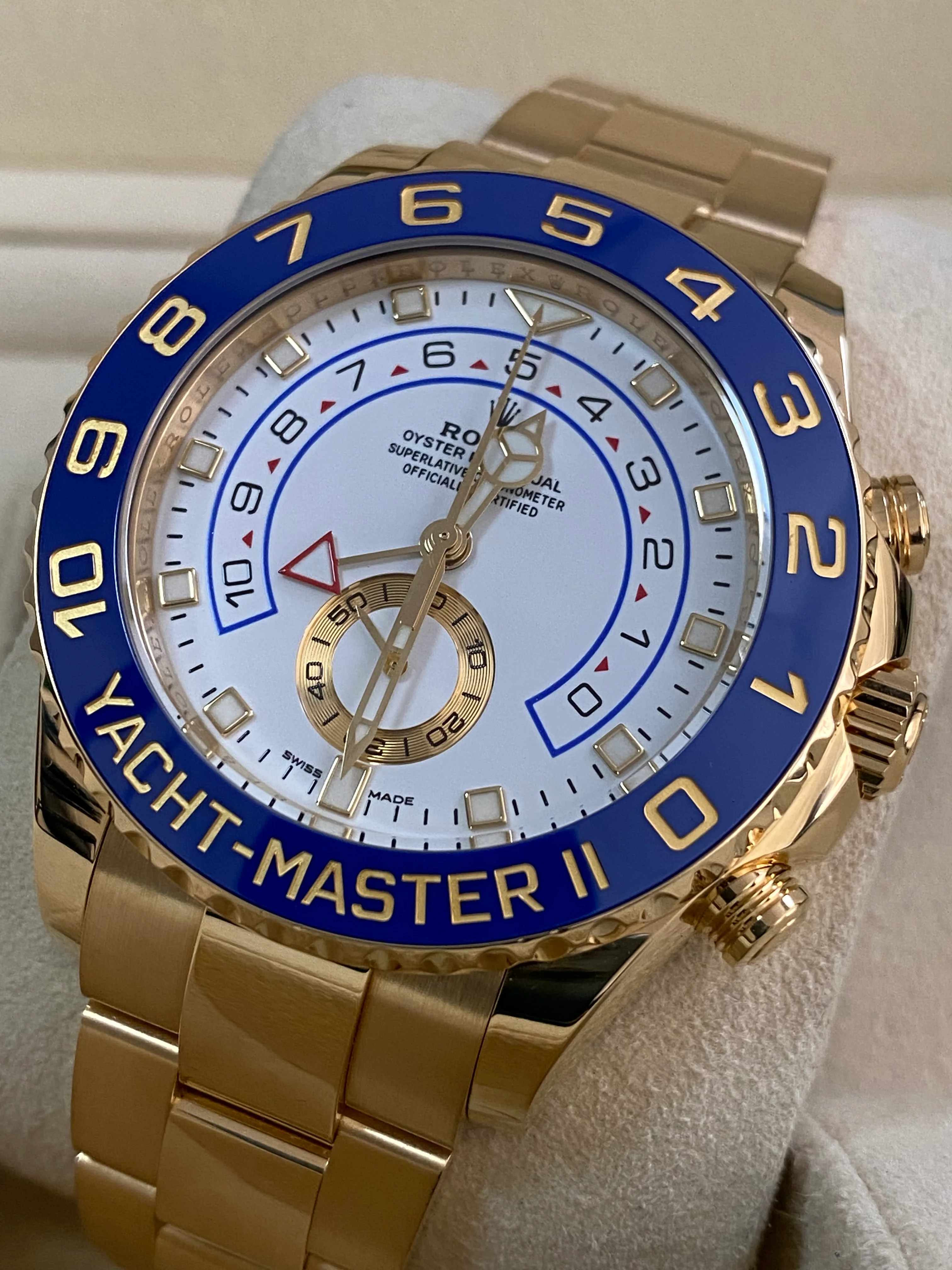 Rolex Yellow Gold Yacht-Master II - 2019 - White Dial - 116688 *FULL SET*