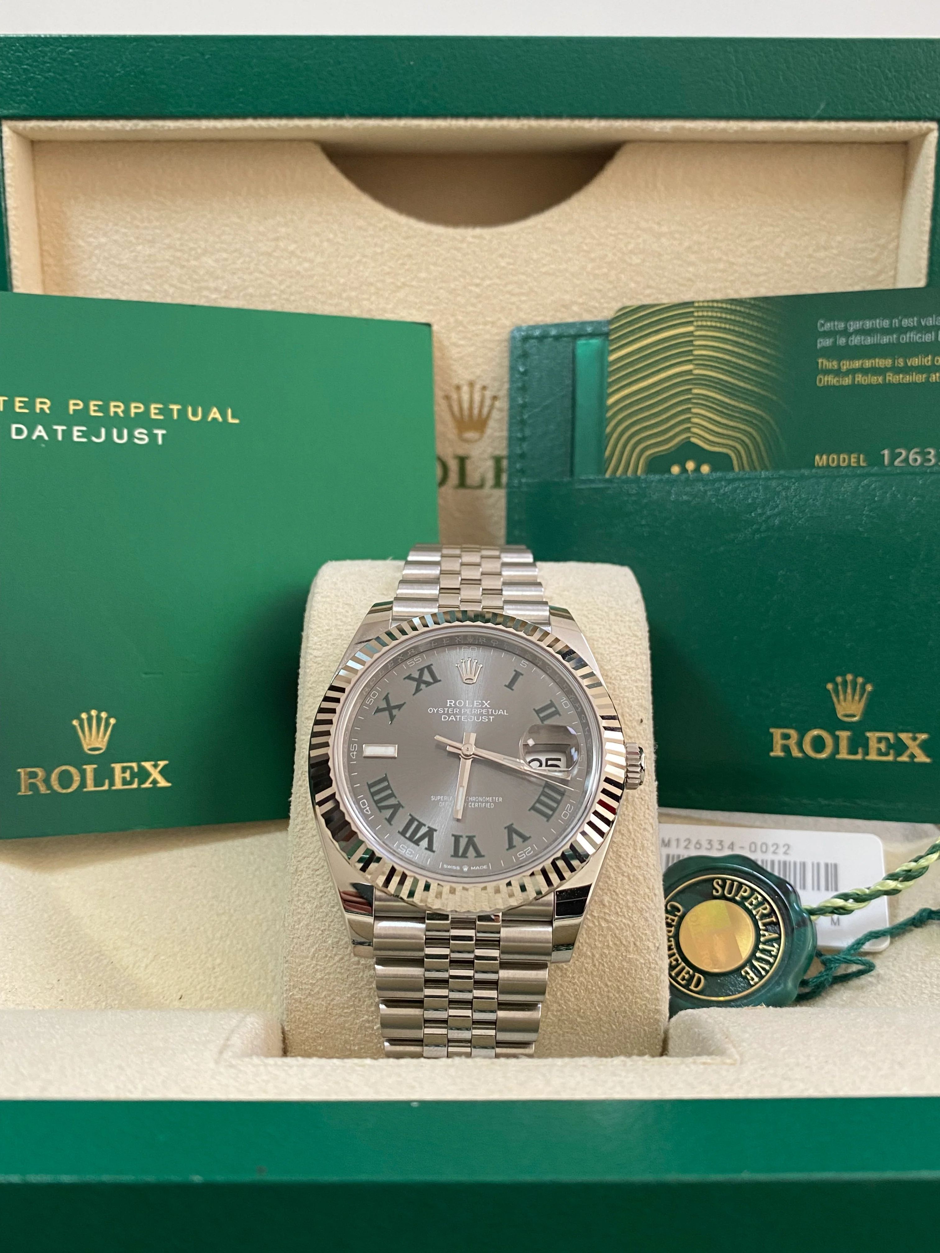 Rolex Steel and White Gold Datejust 41 - 2024 - Fluted Bezel - 