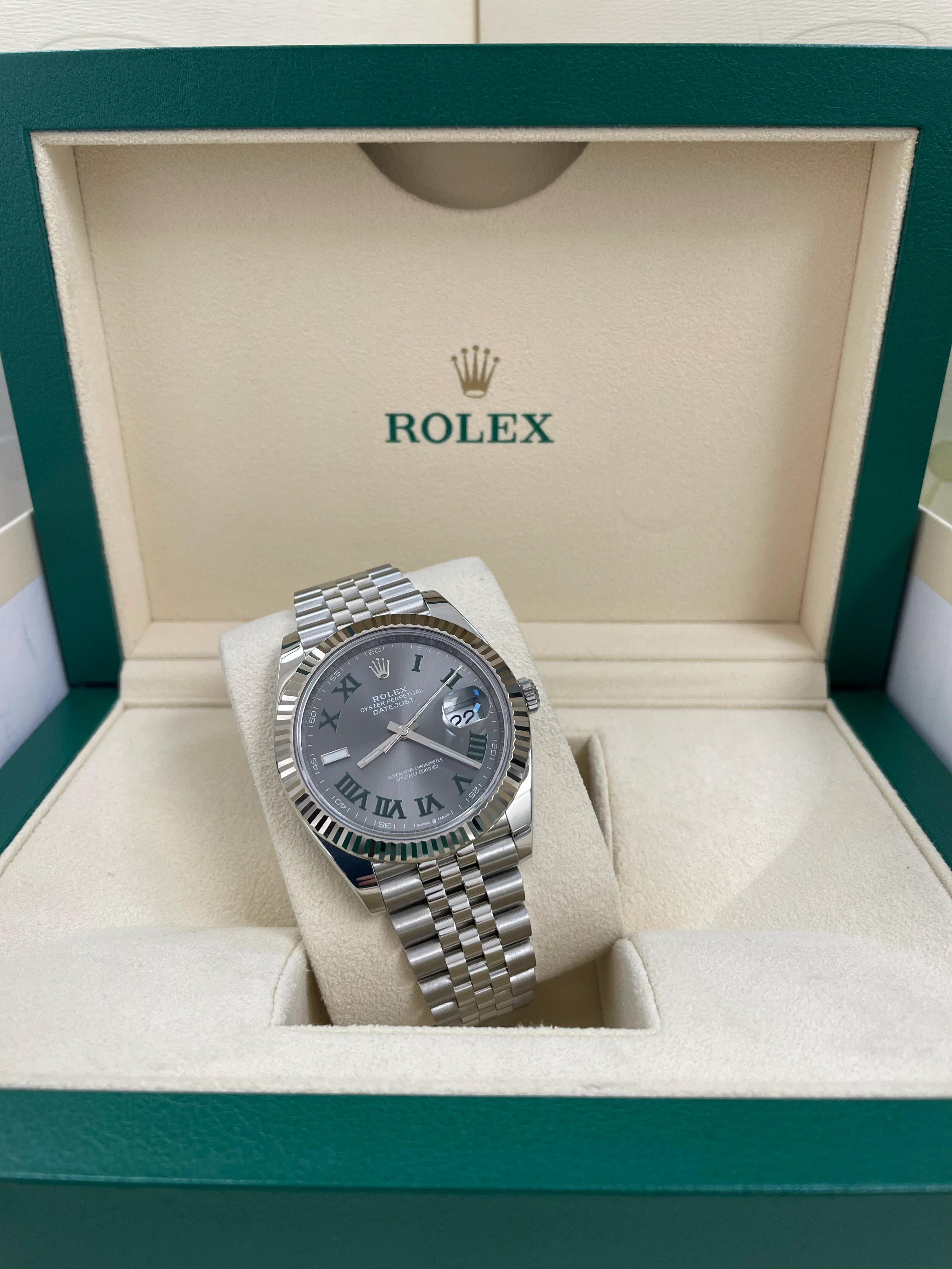 Rolex Steel and White Gold Datejust 41 - 2023 - Fluted Bezel - 