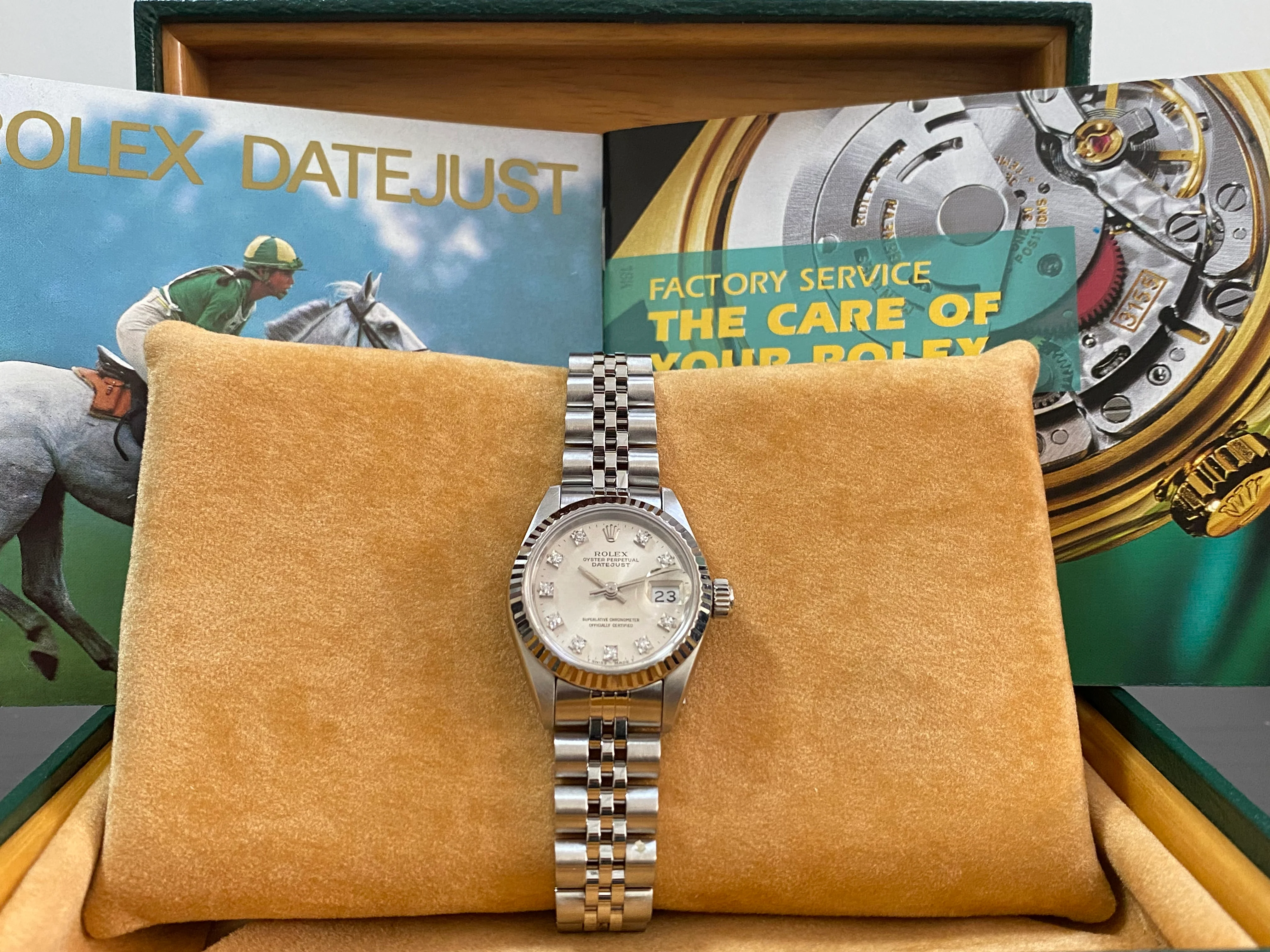 Rolex Steel Lady-Datejust - E serial- Fluted Bezel - Factory Diamond Dial - Jubilee Bracelet - 69174
