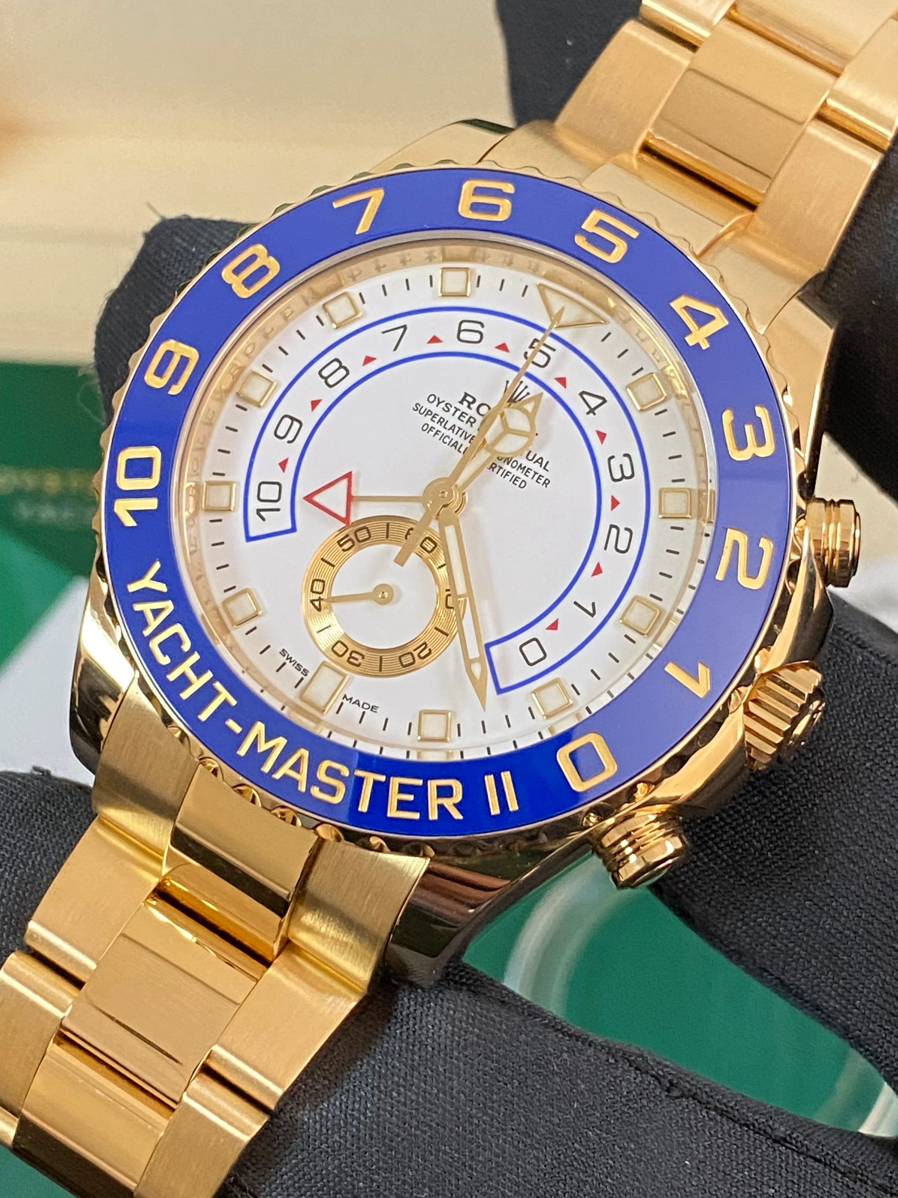 Rolex Yellow Gold Yacht-Master II - 2019 - White Dial - 116688 *FULL SET*