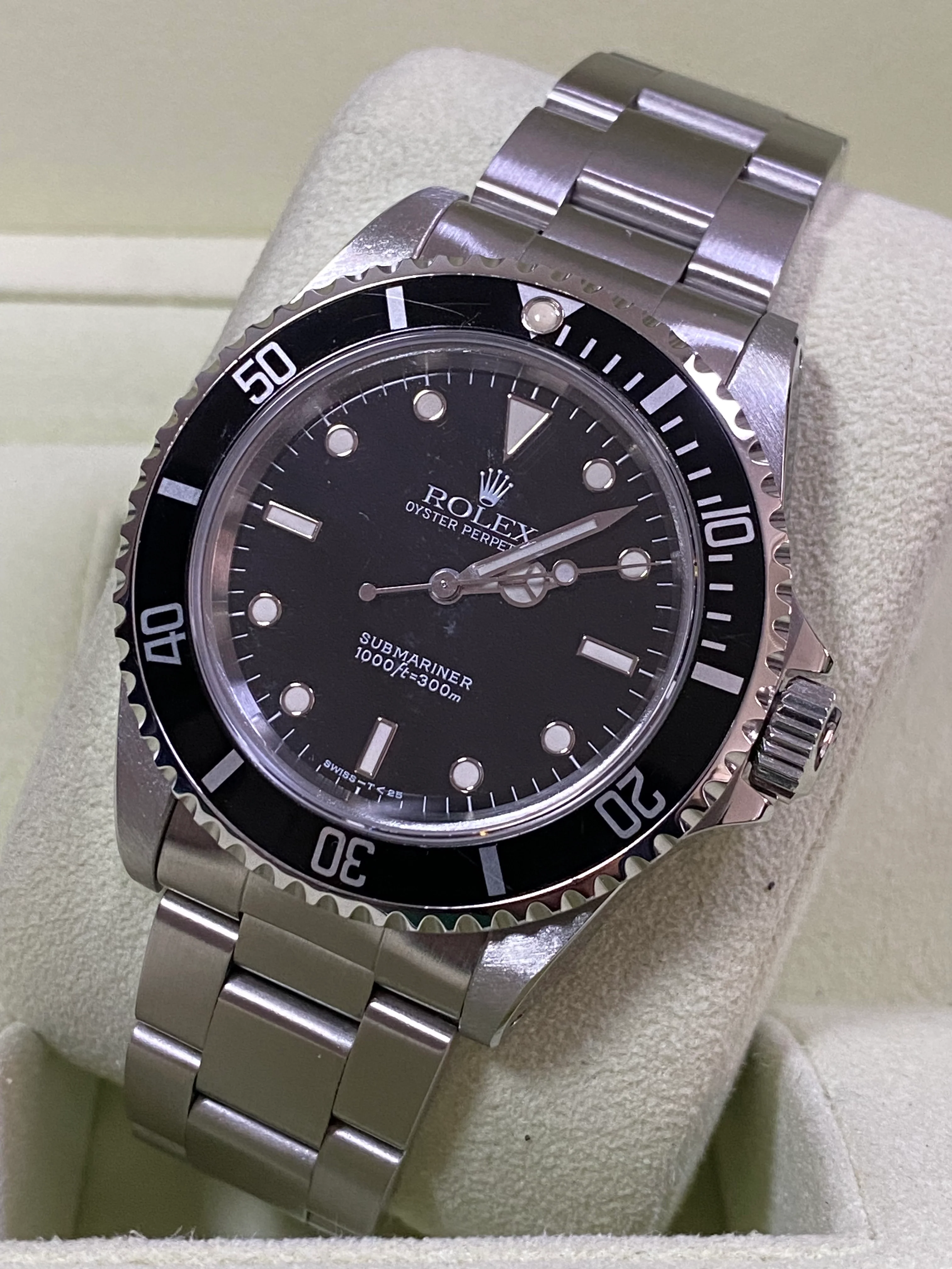 Rolex Steel No-Date Submariner - T Serial - Pre Ceramic Bezel - Black Dial - 14060