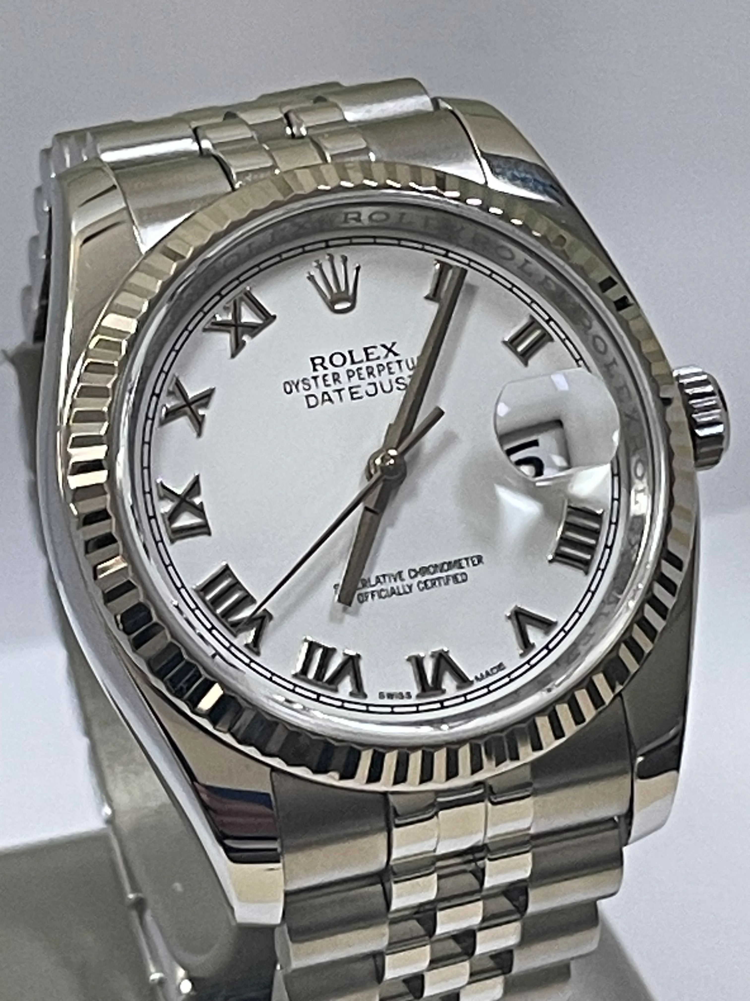 Rolex Steel White Gold Datejust 31 - 2017 - Fluted Bezel - White Roman Dial - Jubilee Bracelet - 178274