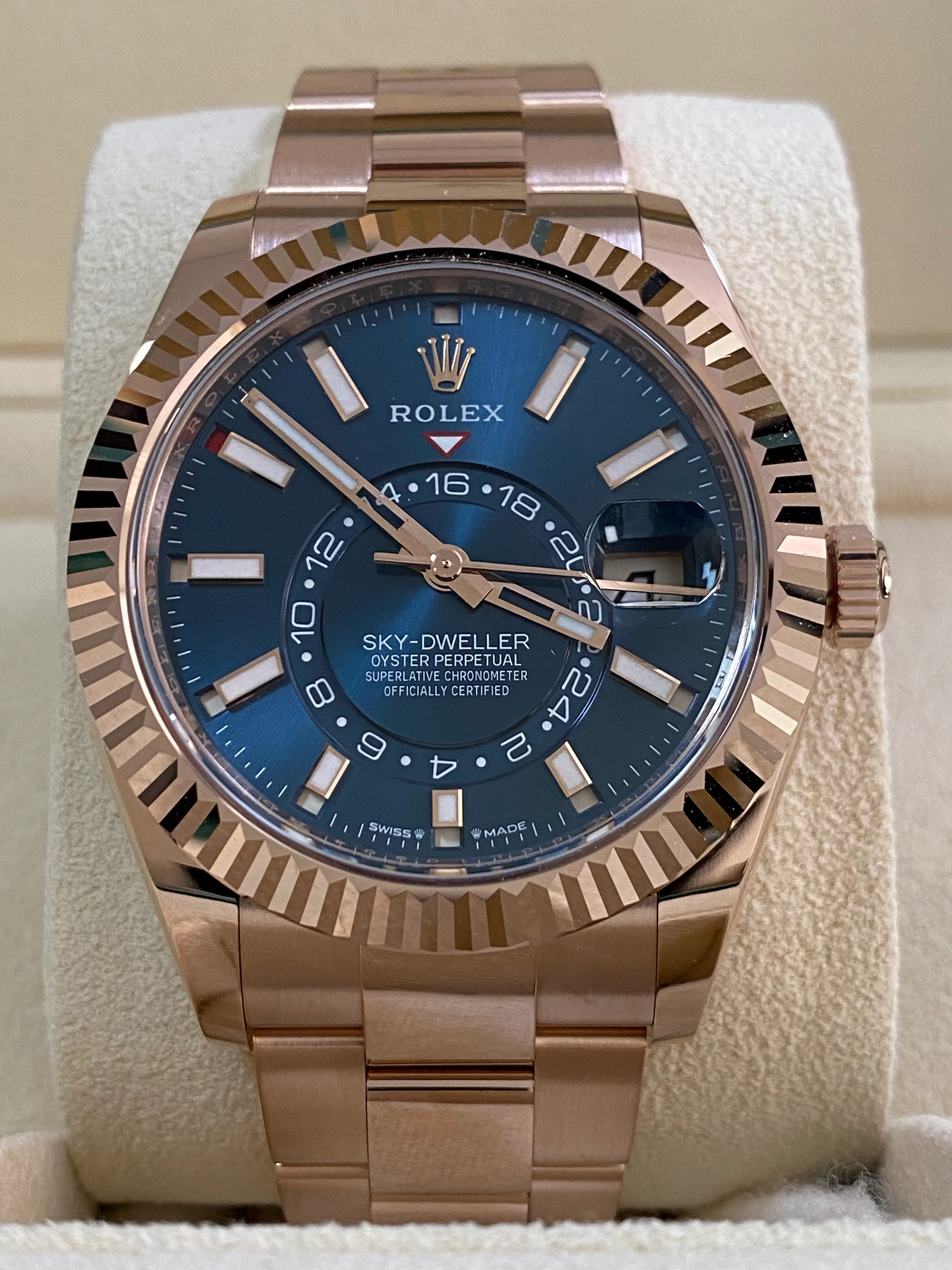 Rolex Everose Gold Sky-Dweller - 2024 - Blue-Green Dial - Oyster Bracelet - 336935